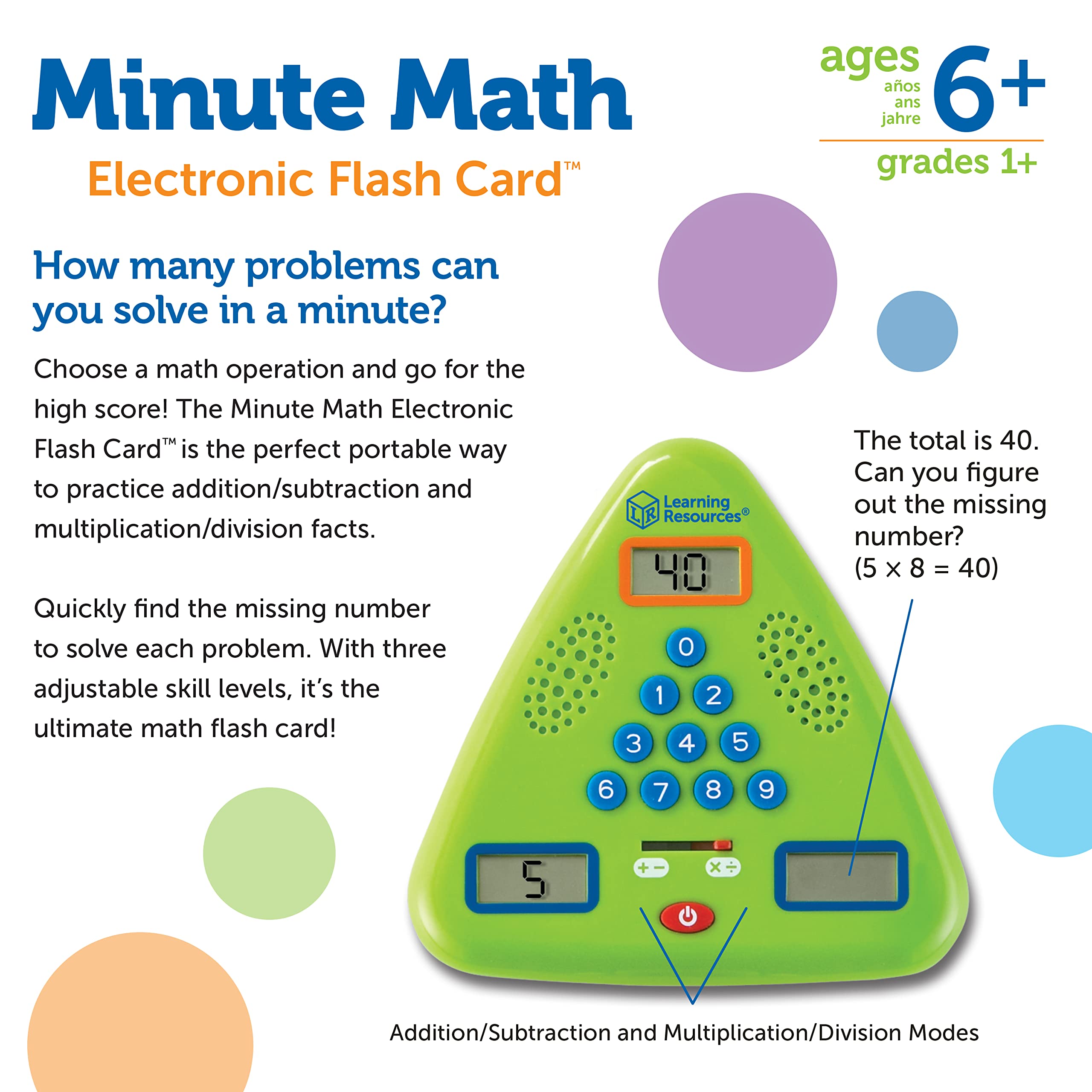 Foto 7 pulgar | Recursos De Aprendizaje Con Tarjetas Flash Electrónicas Minute Math 6+ - Venta Internacional.
