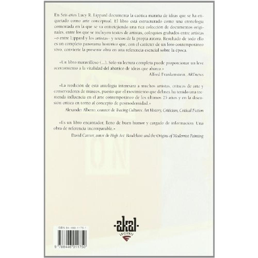 Foto 3 pulgar | Seis Años: La Desmaterializacion Del Objeto Artístico
