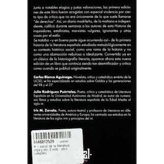 Foto 2 | Historia Social De La Literatura Española (2 Volúmenes)