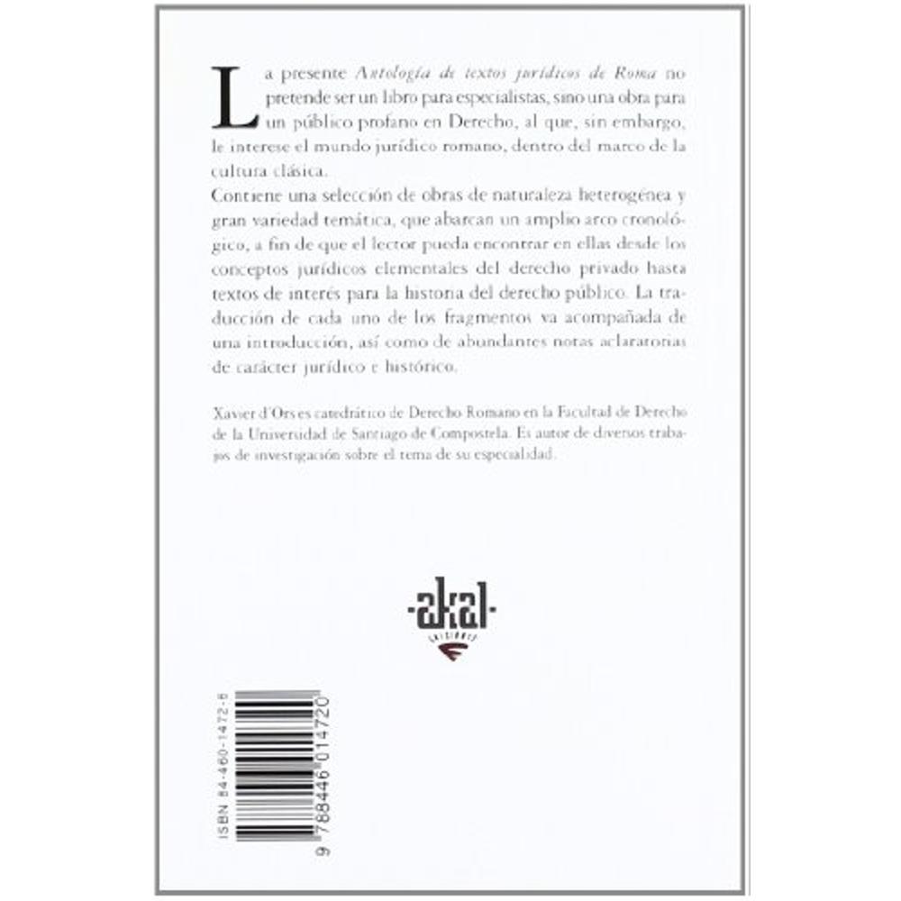 Foto 3 pulgar | Antología De Textos Jurídicos De Roma
