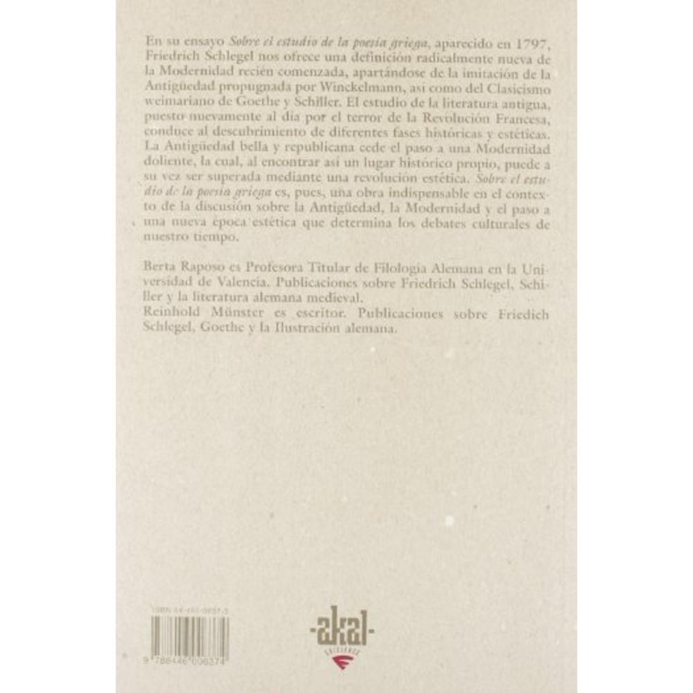 Foto 3 pulgar | Sobre El Estudio De La Poesía Griega