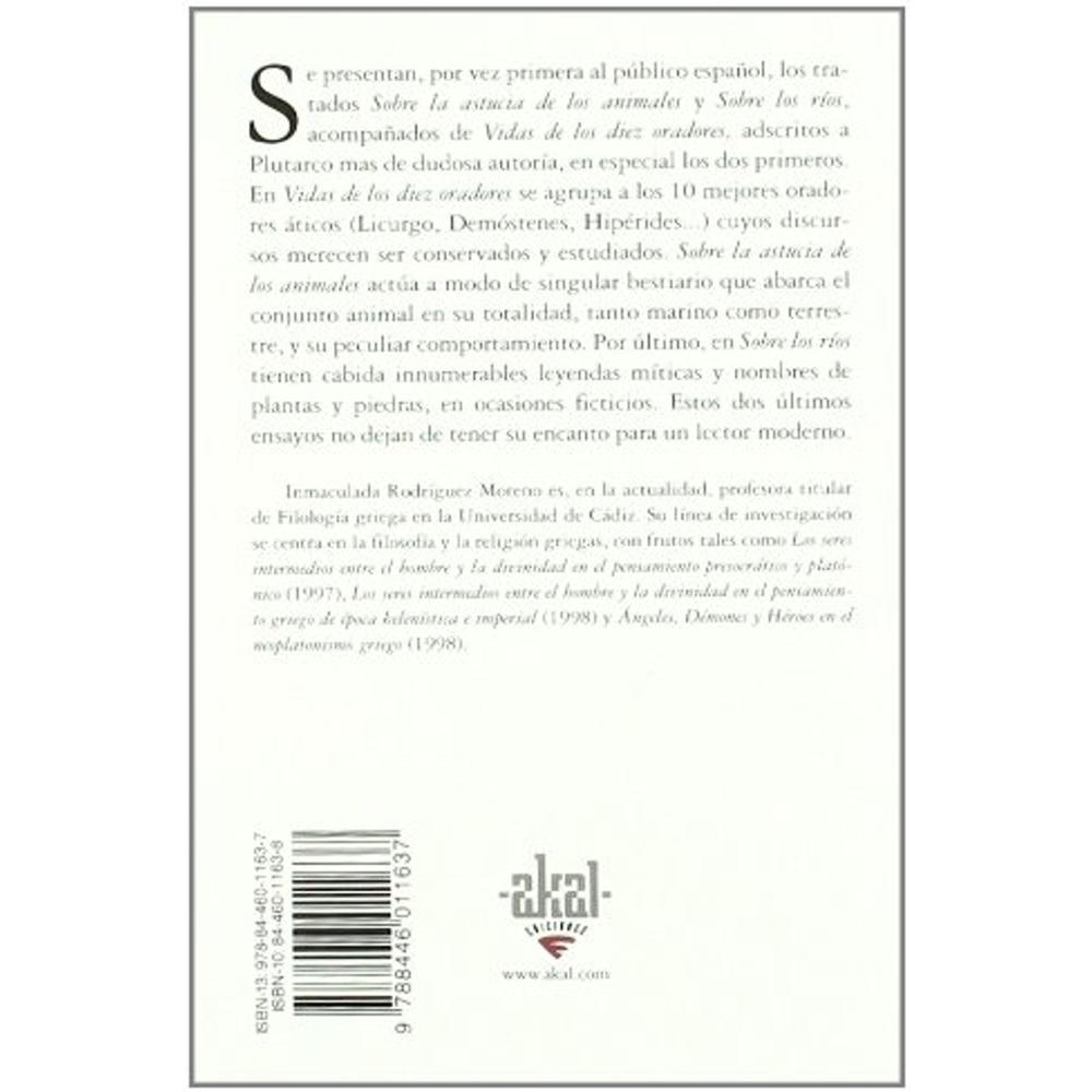 Foto 3 pulgar | Vidas De Los Diez Oradores. Sobre Los Ríos. Sobre La Astucia De Los Animales