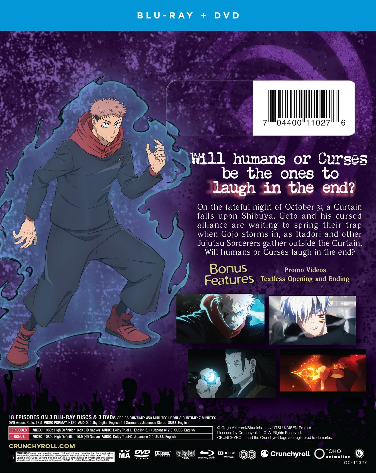 Foto 4 pulgar | Dvd Crunchyroll Jujutsu Kaisen - Incidente De Shibuya - Venta Internacional.