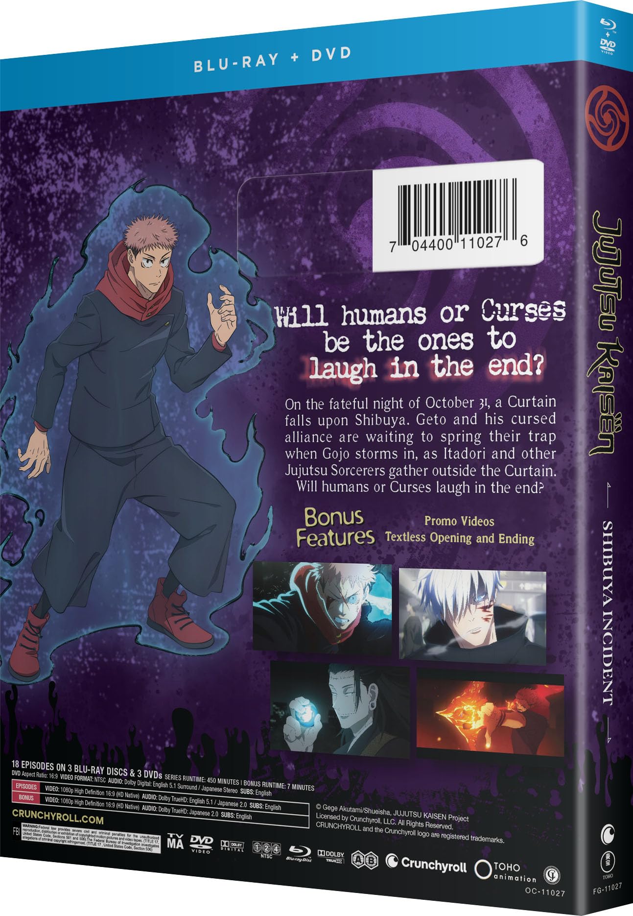 Foto 5 pulgar | Dvd Crunchyroll Jujutsu Kaisen - Incidente De Shibuya - Venta Internacional.