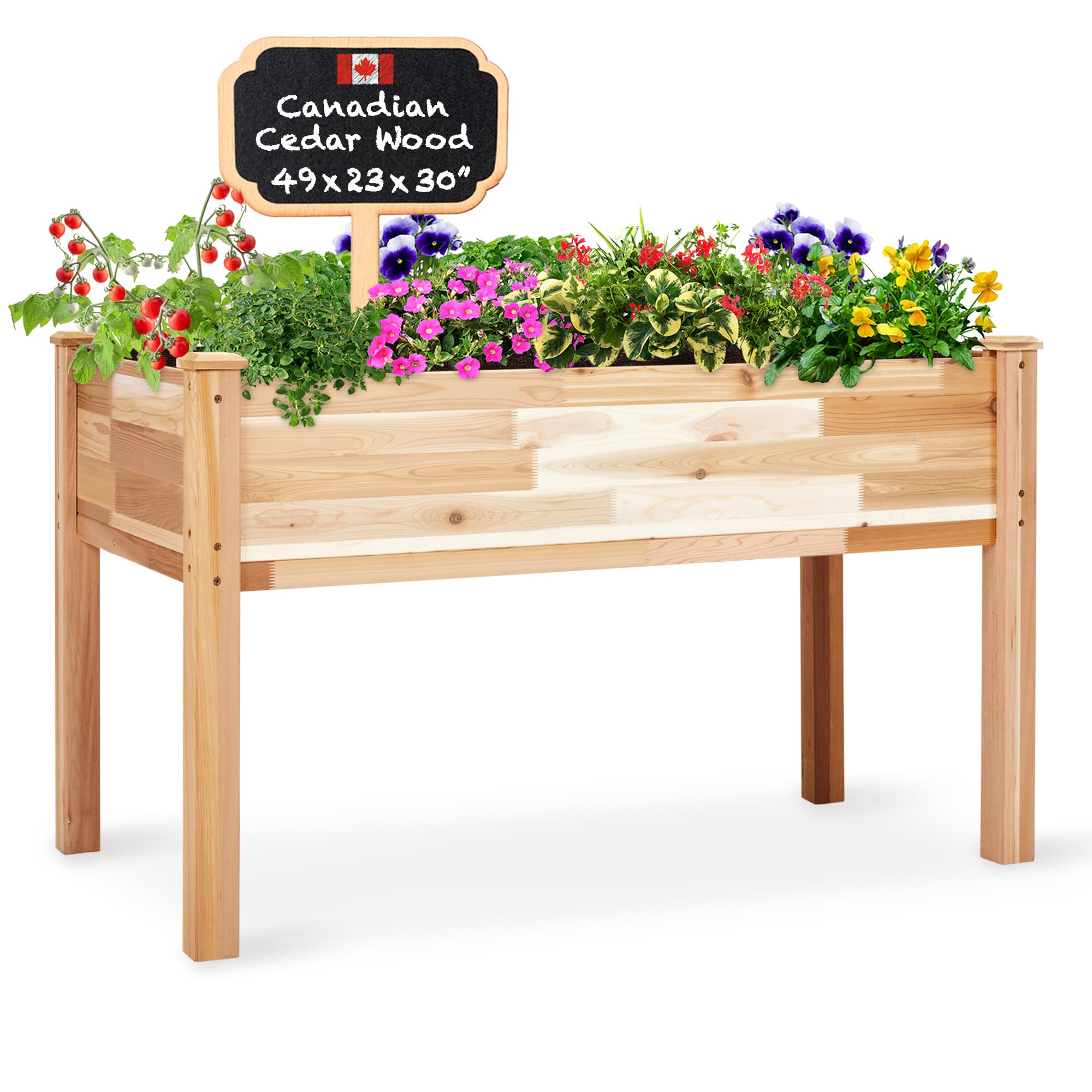 Foto 2 pulgar | Cama De Jardín Elevada De Cedro Canadiense Gigante Para Hierbas, 49 X 23 X 30 Pulgadas - Venta Internacional.