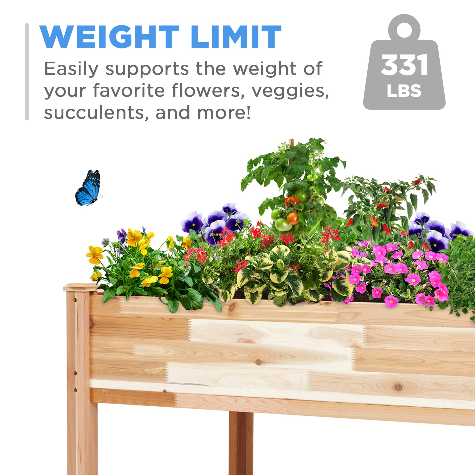 Foto 6 pulgar | Cama De Jardín Elevada De Cedro Canadiense Gigante Para Hierbas, 49 X 23 X 30 Pulgadas - Venta Internacional.