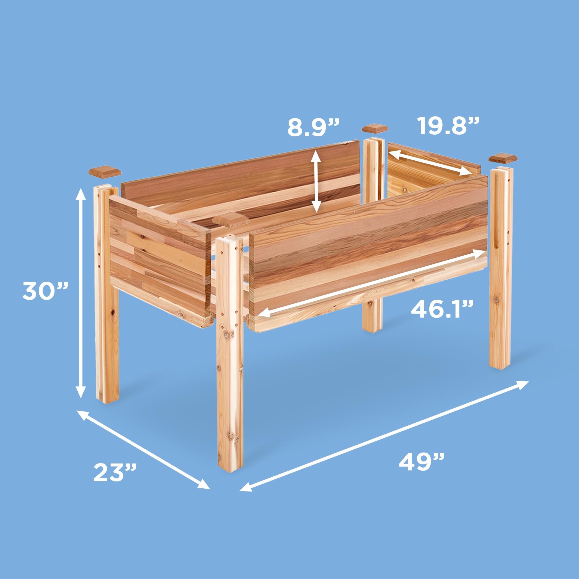 Foto 7 pulgar | Cama De Jardín Elevada De Cedro Canadiense Gigante Para Hierbas, 49 X 23 X 30 Pulgadas - Venta Internacional.