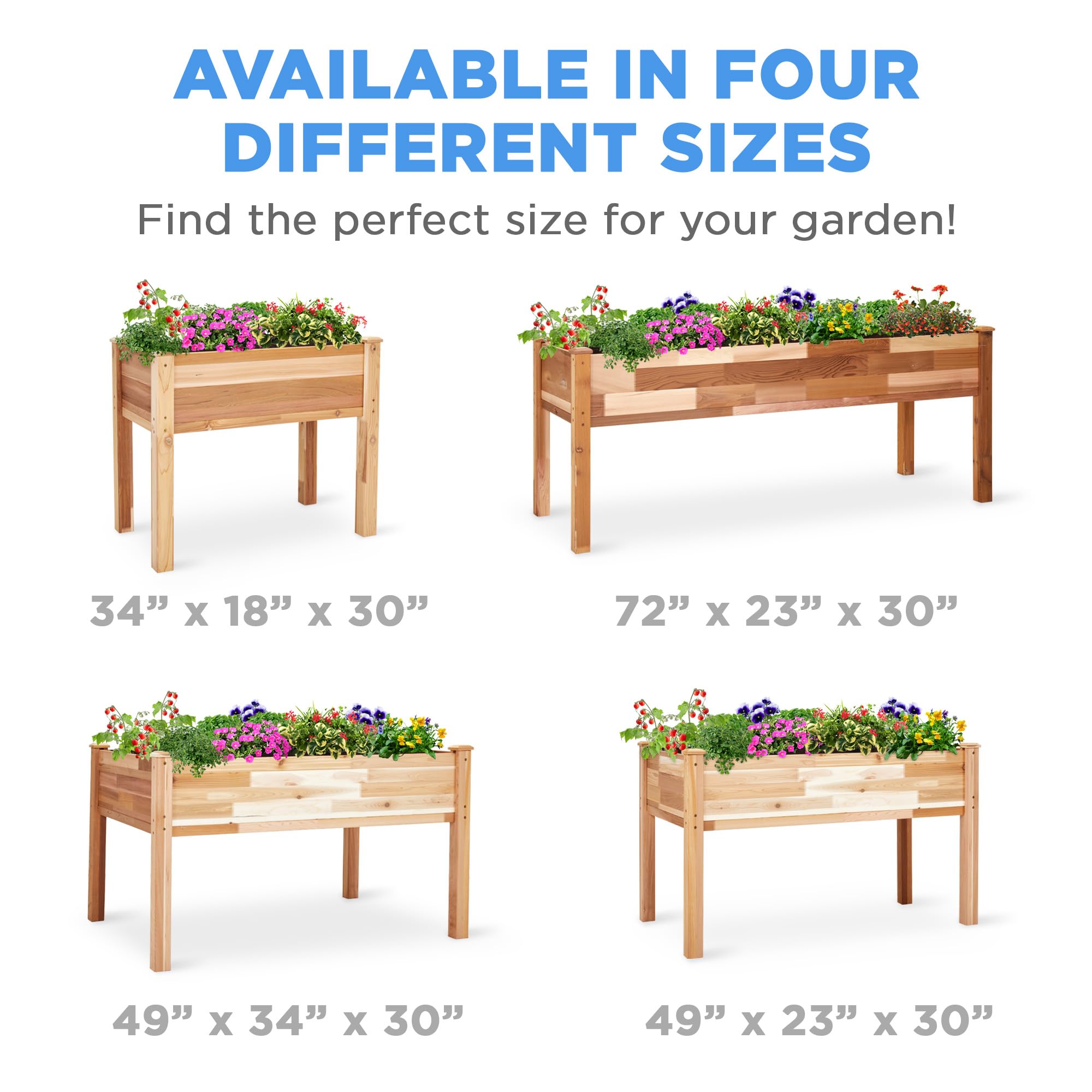 Foto 8 pulgar | Cama De Jardín Elevada De Cedro Canadiense Gigante Para Hierbas, 49 X 23 X 30 Pulgadas - Venta Internacional.