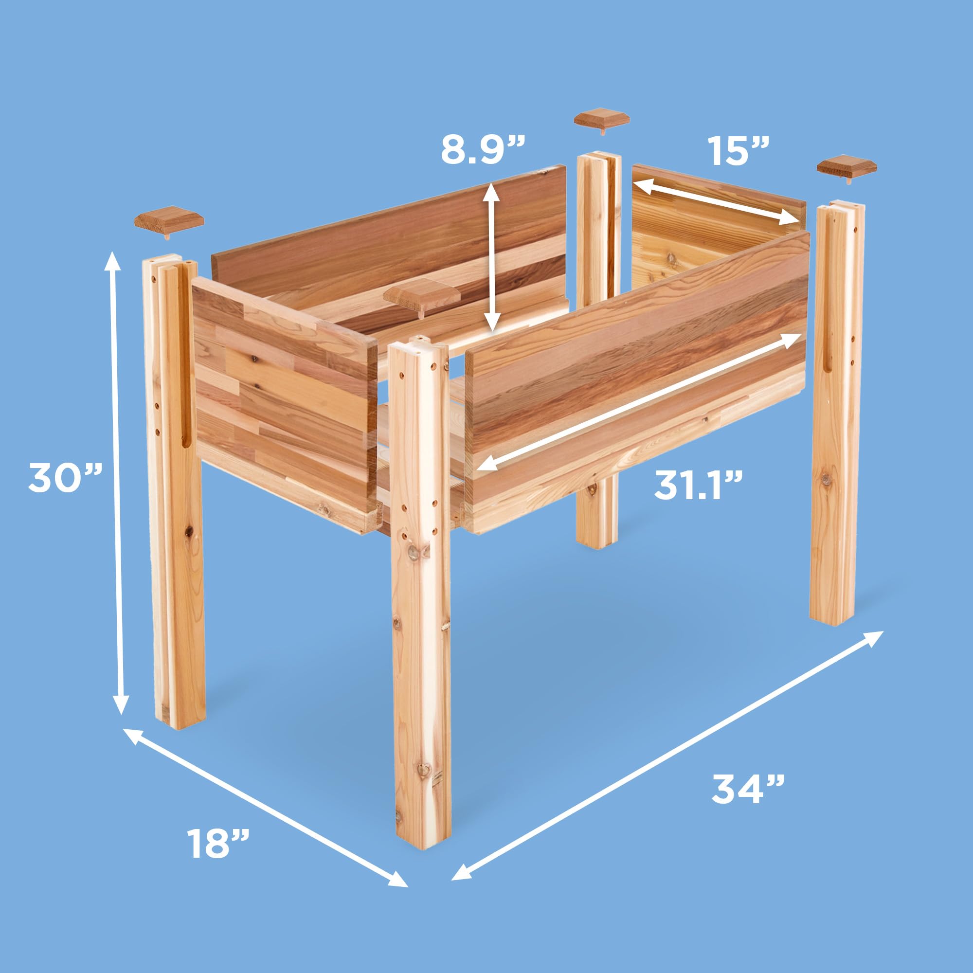 Foto 6 | Cama De Jardín Elevada Jumbl Canadian Cedar 34x18x30 Cm - Venta Internacional.