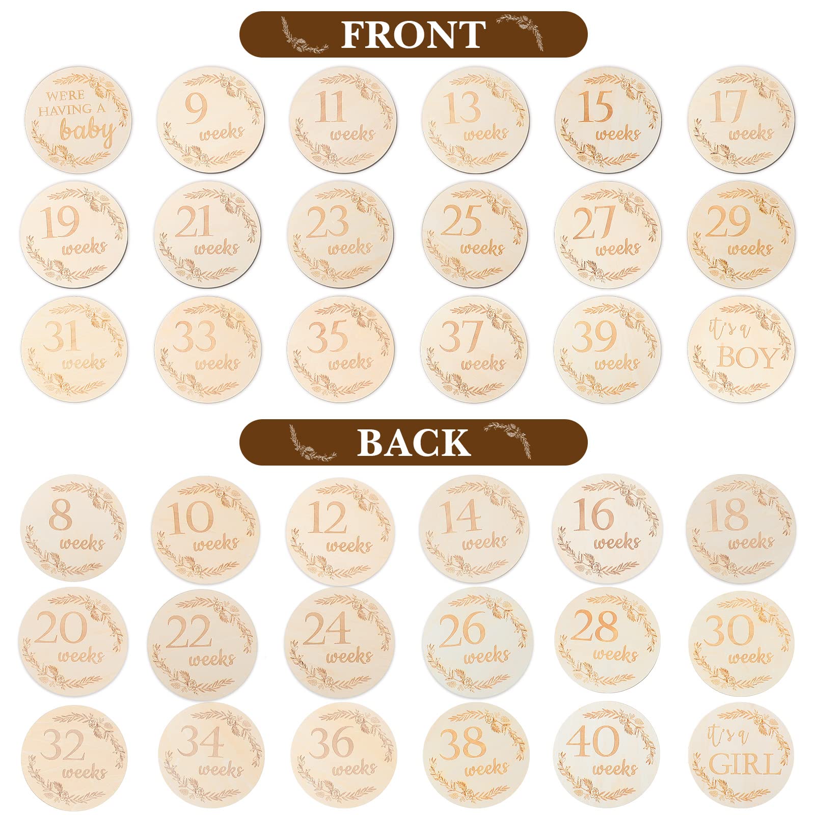 Foto 4 pulgar | Monitor Semanal Chunful De 19 Piezas De Pregnancy Milestone Signs - Venta Internacional.