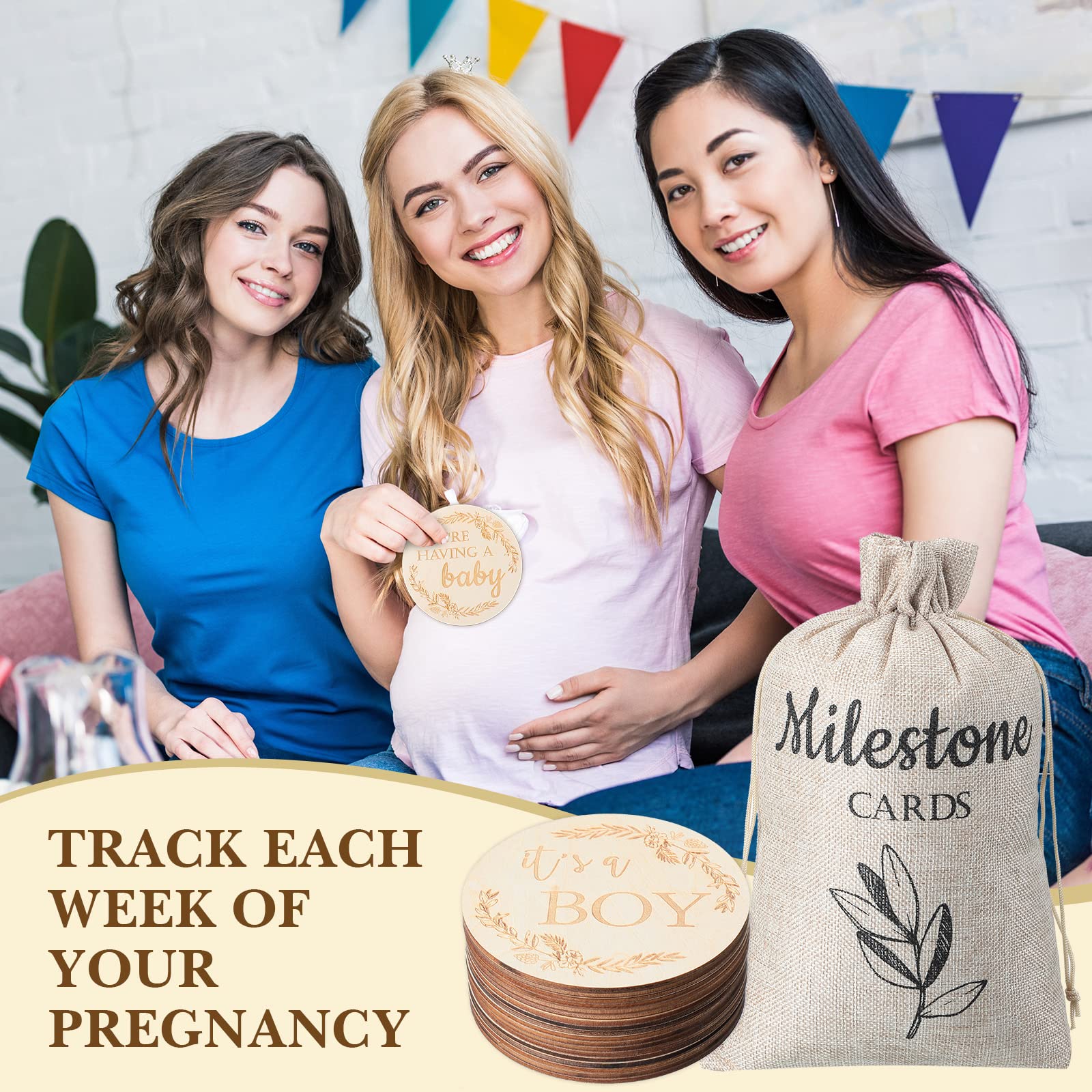 Foto 7 pulgar | Monitor Semanal Chunful De 19 Piezas De Pregnancy Milestone Signs - Venta Internacional.