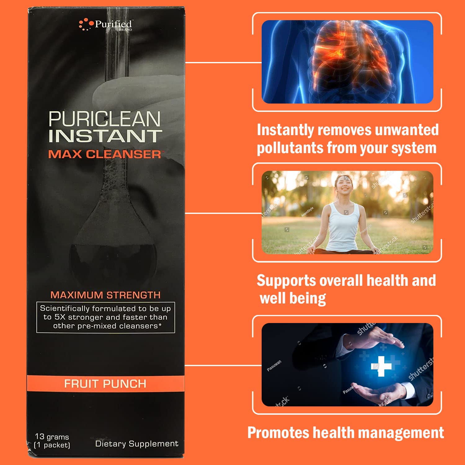 Foto 5 pulgar | Detox Cleanse Wellgenix Puriclean Instant Max Fruit Punch - Venta Internacional.