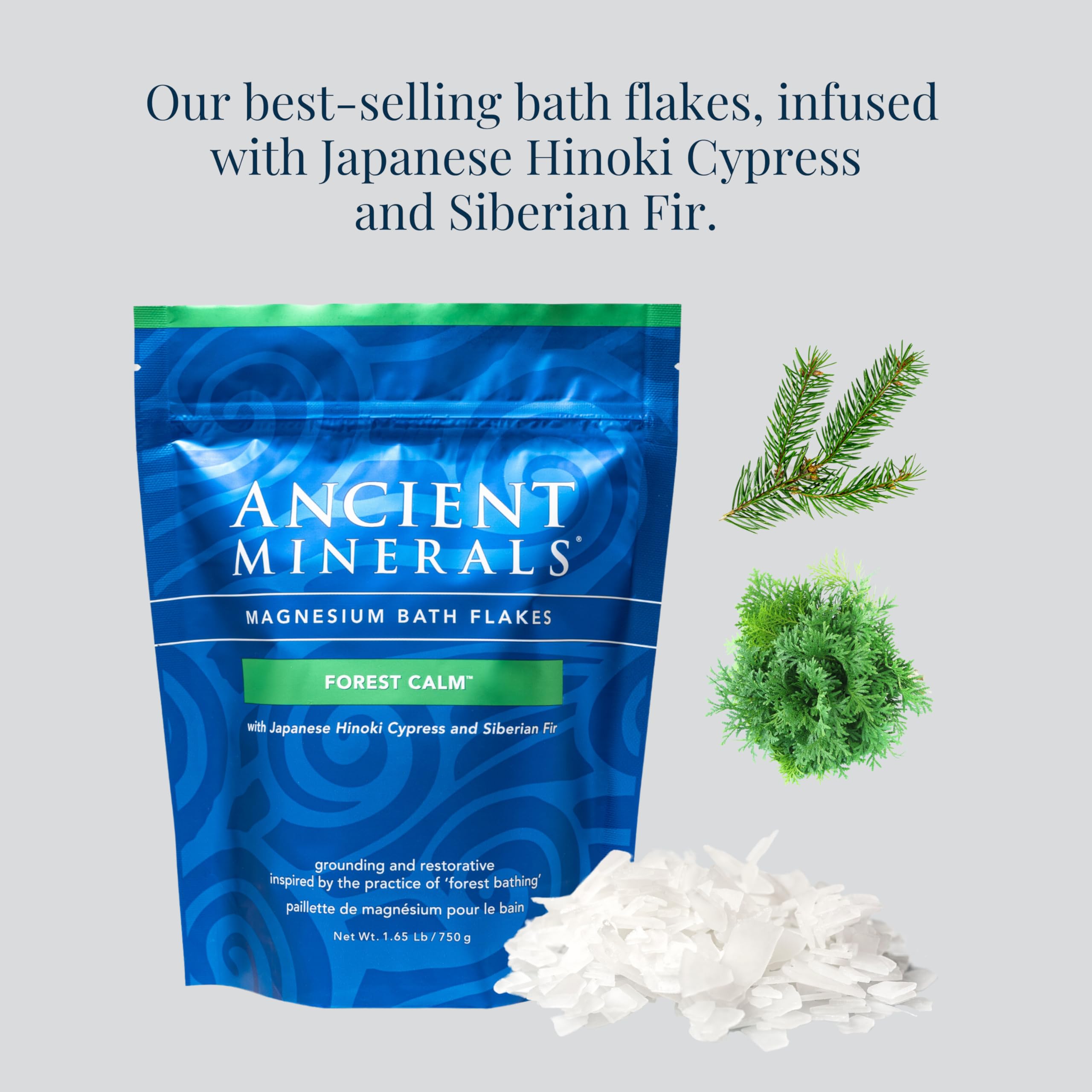 Foto 3 pulgar | Copos De Baño Ancient Minerals Magnesium Forest Calm 750 G - Venta Internacional.