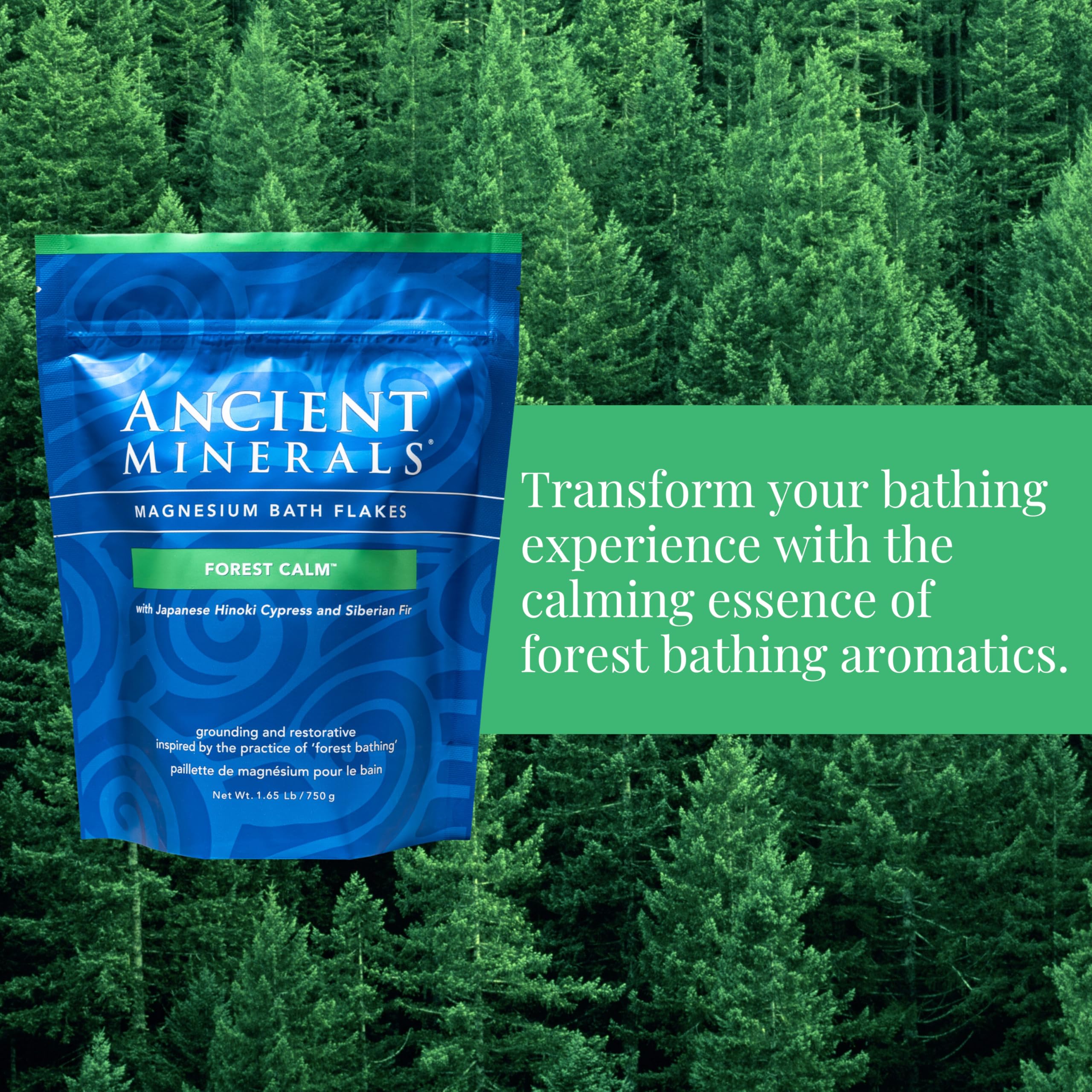 Foto 5 pulgar | Copos De Baño Ancient Minerals Magnesium Forest Calm 750 G - Venta Internacional.