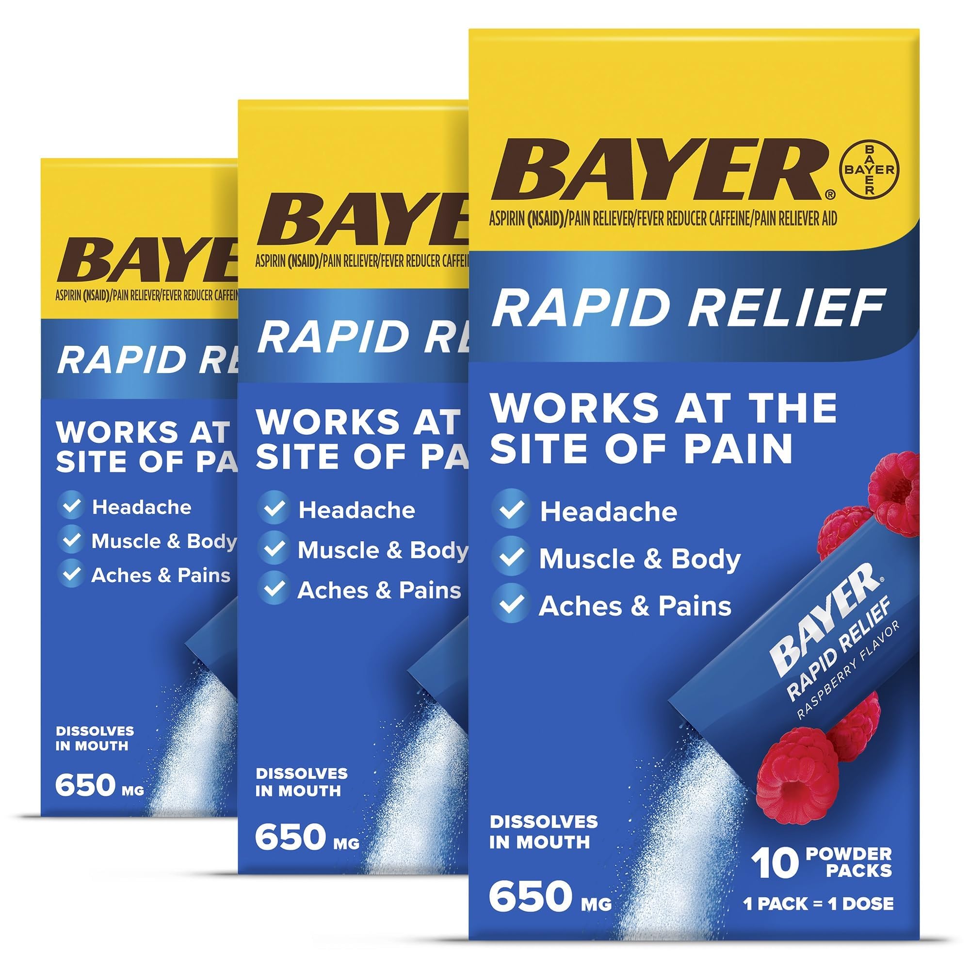 Foto 2 pulgar | Pain Relief Bayer Rapid Relief En Polvo, 30 Unidades, Frambuesas - Venta Internacional.