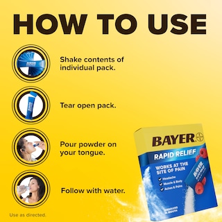 Foto 3 | Pain Relief Bayer Rapid Relief En Polvo, 30 Unidades, Frambuesas - Venta Internacional.