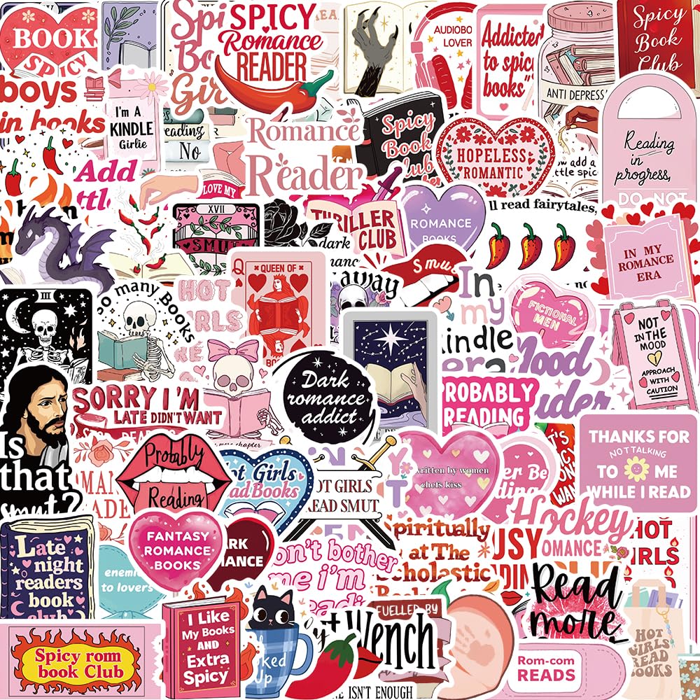 Foto 2 pulgar | Libro De Pegatinas Spicy Bookish Para Kindle Romance Adults, 100 Unidades - Venta Internacional.