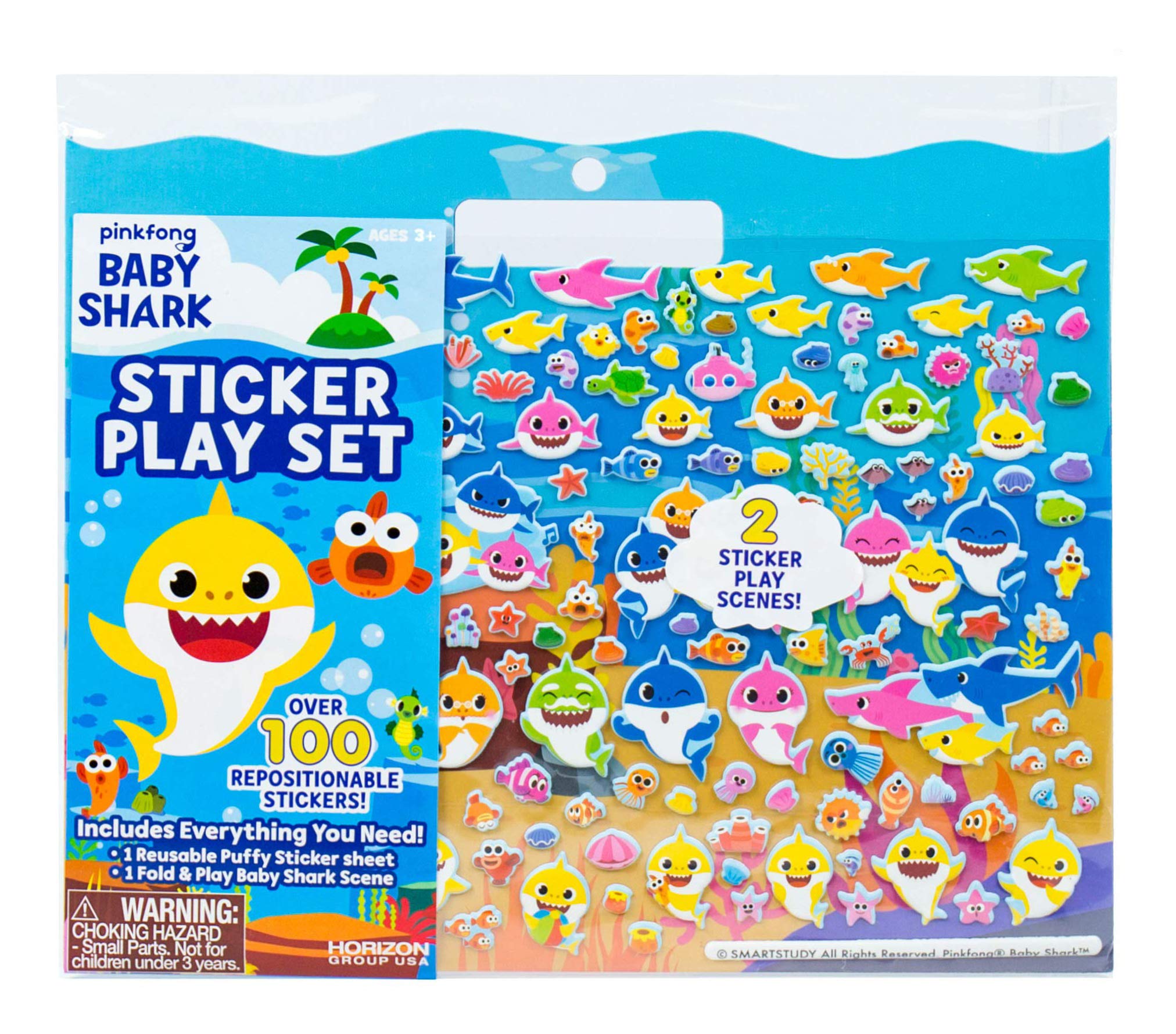 Foto 1 | Sticker Play Set Baby Shark 100 Pegatinas Hinchadas Reutilizables - Venta Internacional.