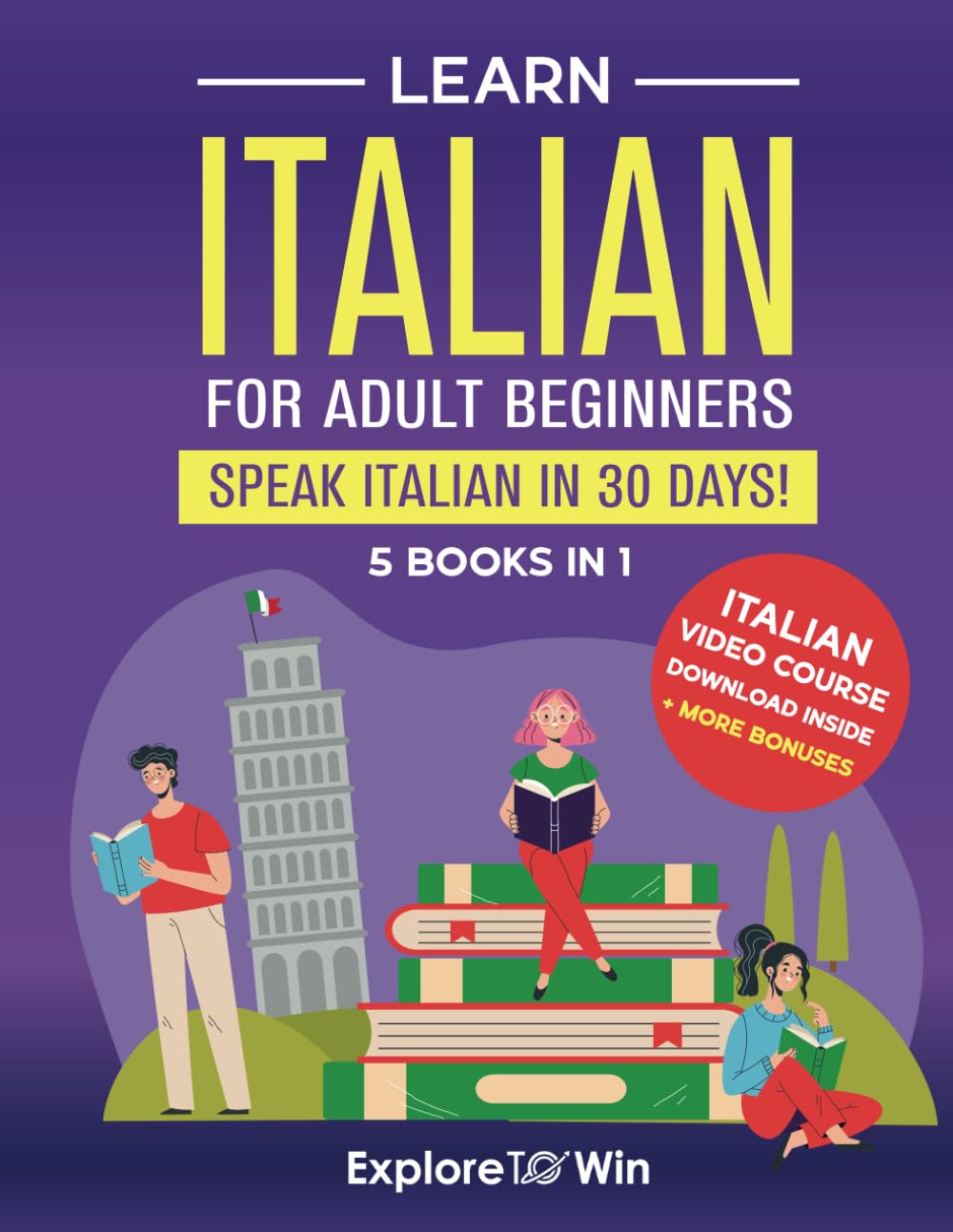 Libro Learn Italian Para Adultos Principiantes: Juego 5 En 1 - Venta Internacional. $1,198