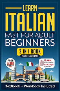 Foto 1 | Cuaderno De Ejercicios Aprende Italiano Rápido Para Adultos Principiantes 3 En 1 Y Fácil - Venta Internacional.