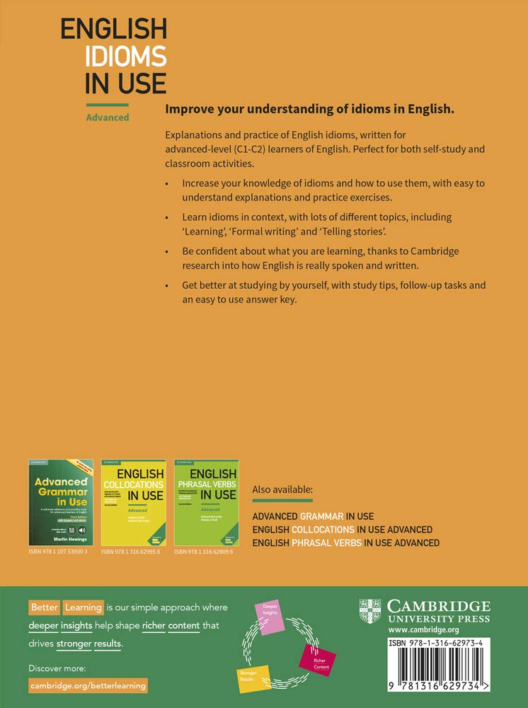 Foto 3 pulgar | Reserva Modismos En Inglés En Uso Avanzado Con Answers Cambridge - Venta Internacional.