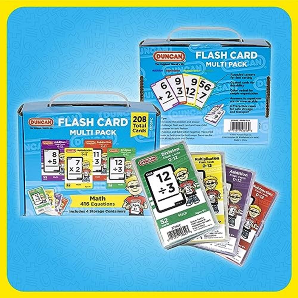 Foto 5 | Juego Combinado Math Flash Cards Duncan, Paquete Múltiple Con Funda - Venta Internacional.