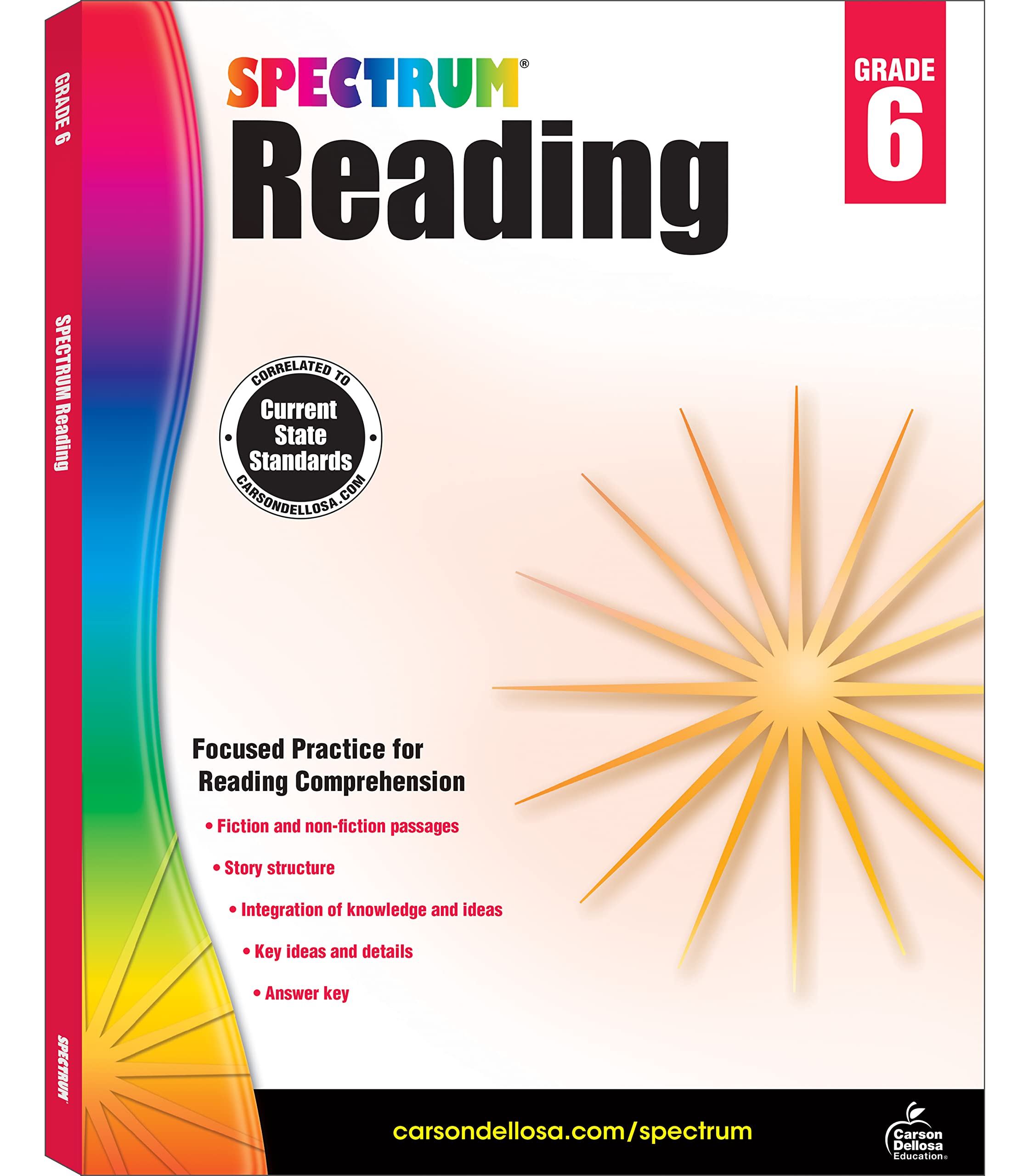 Cuaderno De Ejercicios De Comprensión Lectora De Spectrum, Grado 6, 174 Páginas - Venta Internacional.