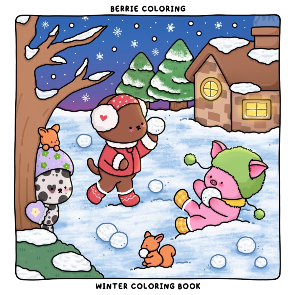 Libro Para Colorear Berrie Coloring Winter Para Adultos Y Adolescentes - Venta Internacional. $543
