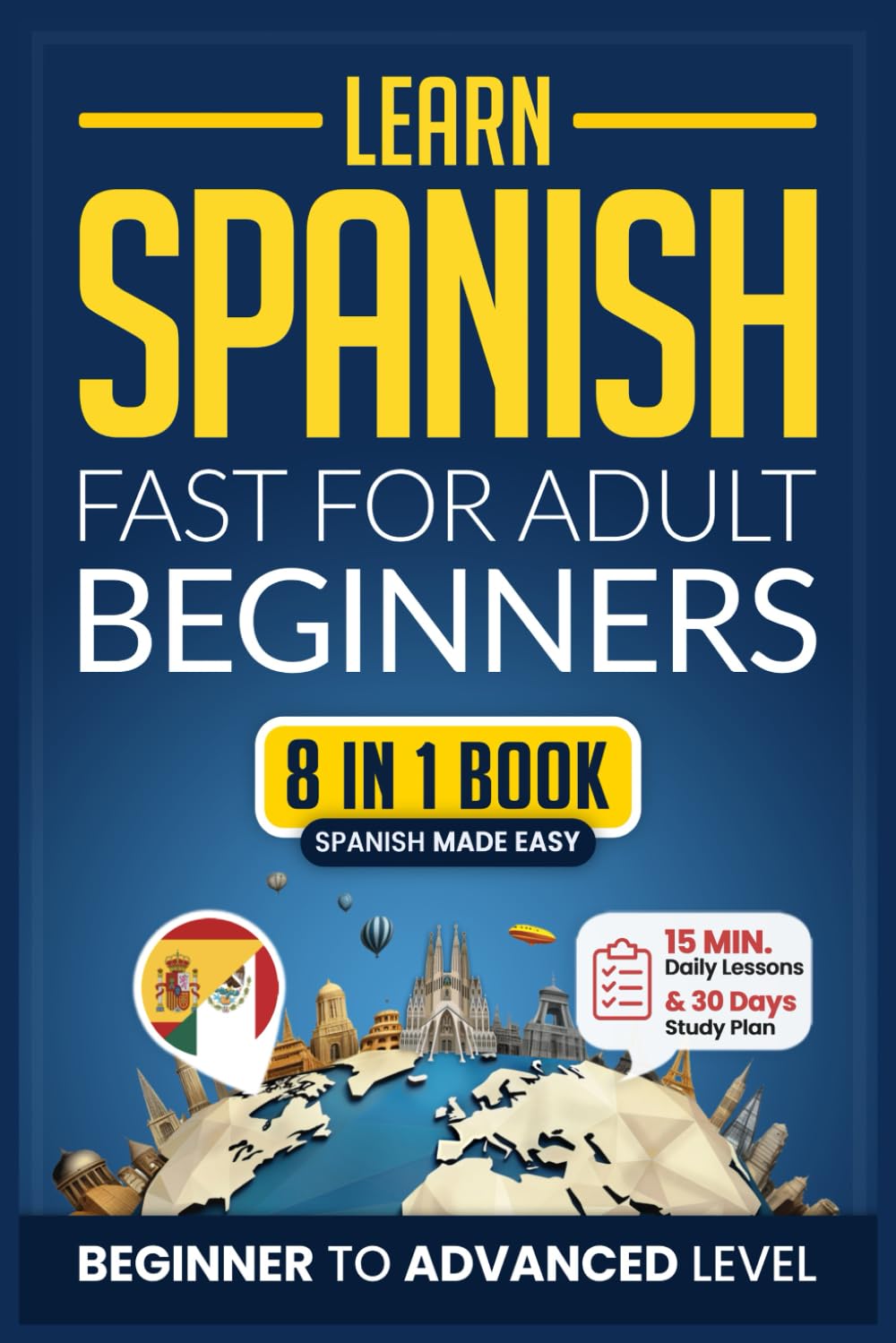 Foto 2 pulgar | Cuaderno De Ejercicios Aprende Español Rápido Para Adultos Principiantes 8 En 1 - Venta Internacional.