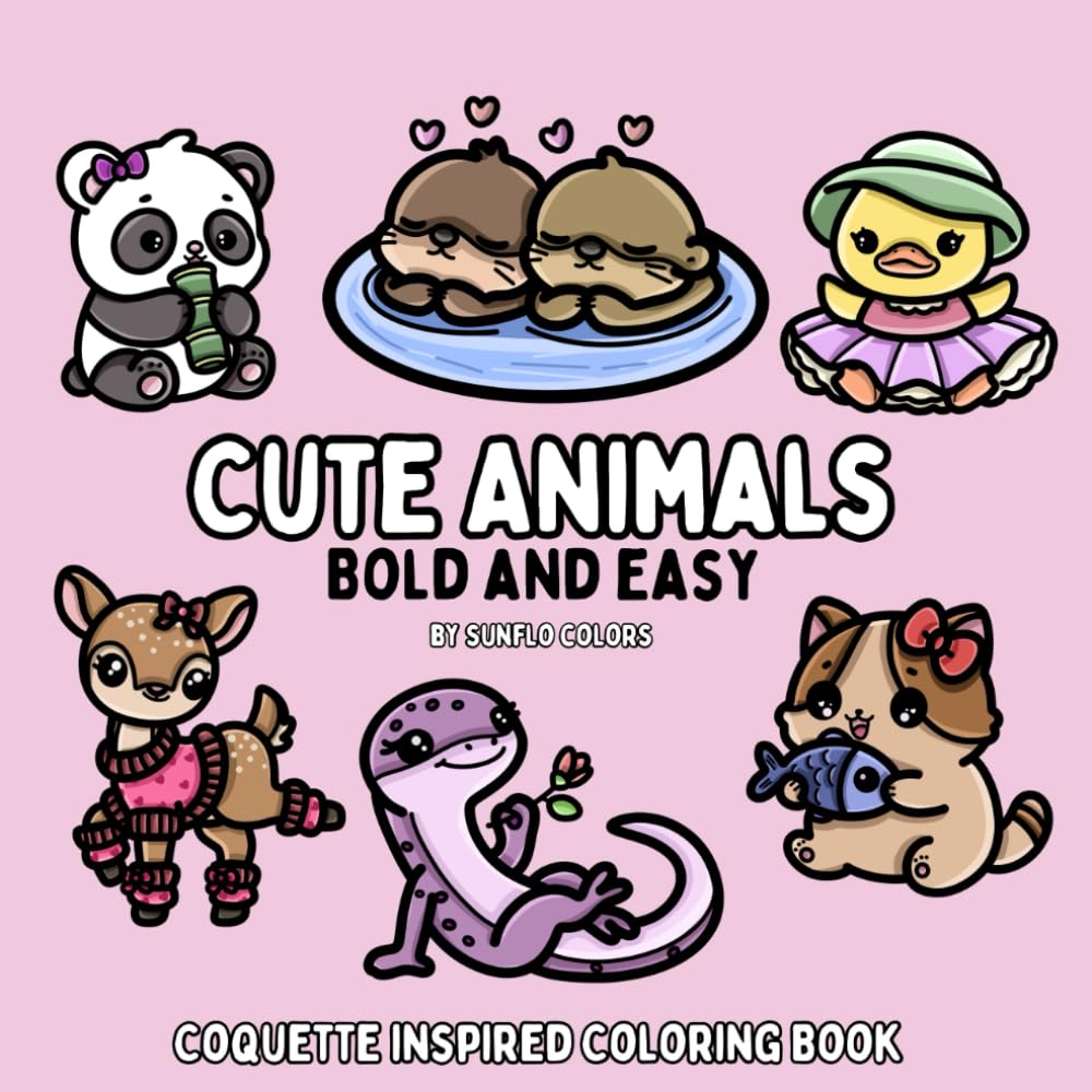 Foto 2 pulgar | Libro Para Colorear Con Bonitos Animales Inspirados En Coquetas Para Adultos Y Niños - Venta Internacional.