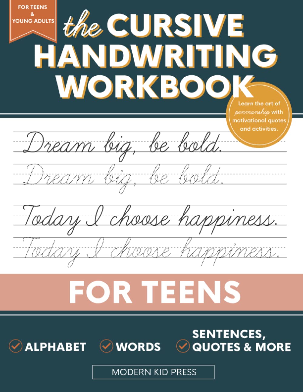 Foto 2 pulgar | Cuaderno De Trabajo De Escritura Cursiva Genérica Para Adolescentes Con Comillas - Venta Internacional.