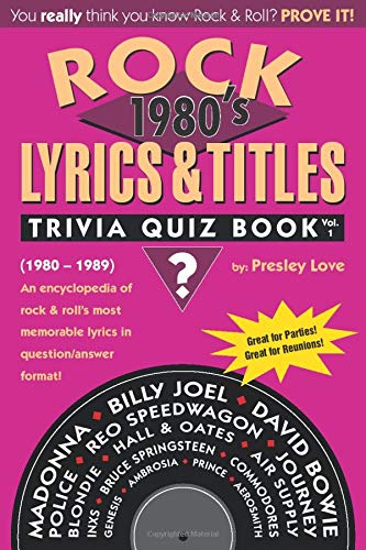 Foto 2 pulgar | Letras Y Títulos De Trivia Quiz Book Rock, Volumen 1 De 1980 - Venta Internacional.