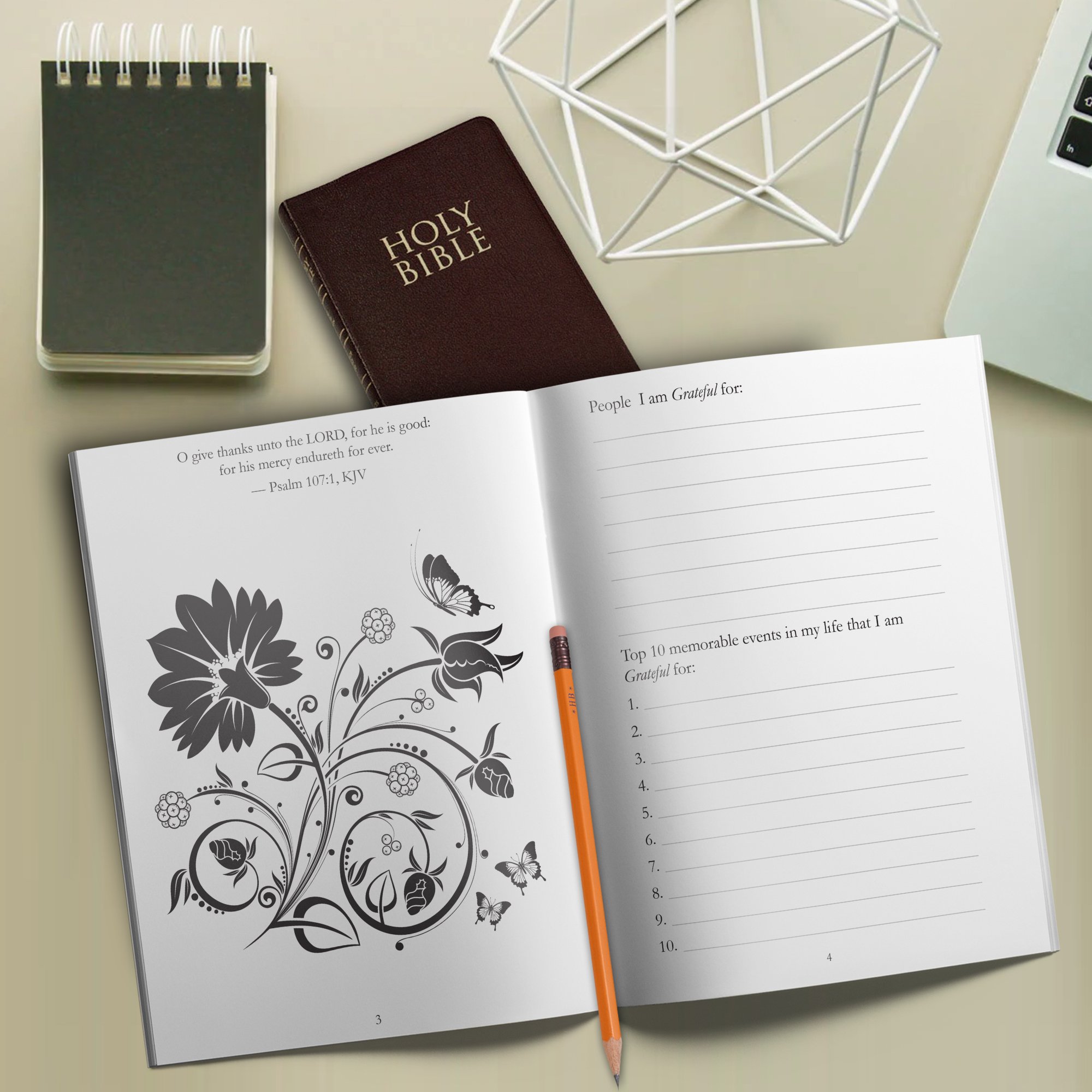 Foto 3 pulgar | Gratitude Journal Genérica Está Lleno De Versículos Bíblicos Favoritos - Venta Internacional.