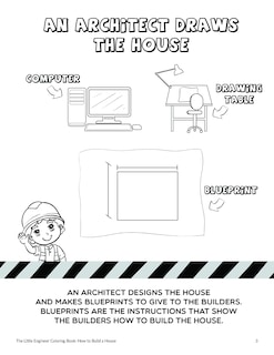 Foto 3 | Libro Para Colorear El Pequeño Ingeniero Cómo Construir Una Casa Para Niños - Venta Internacional.
