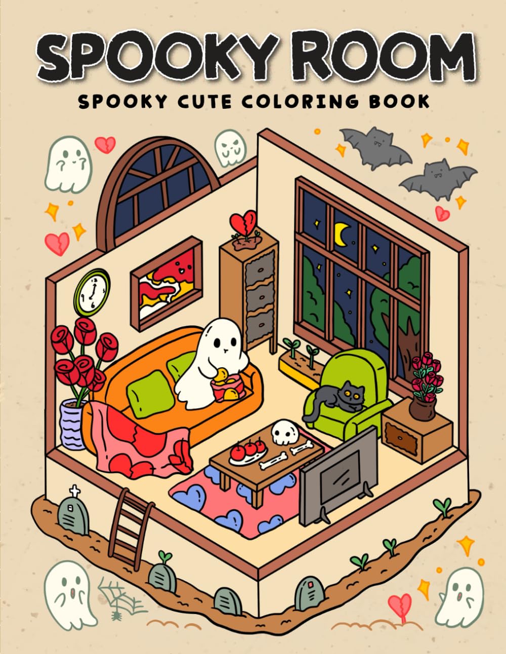 Foto 2 pulgar | Libro Para Colorear Spooky Room Spooky Cute Para Adultos Y Adolescentes - Venta Internacional.