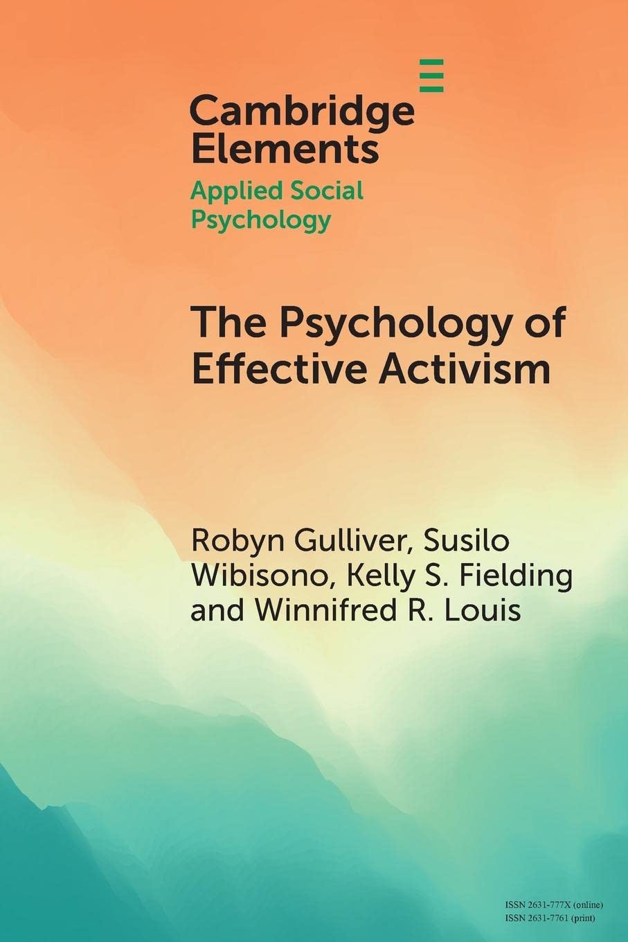 Libro La Psicología Del Activismo Efectivo (elementos De La Psicología Social Aplicada) - Venta Internacional. $490