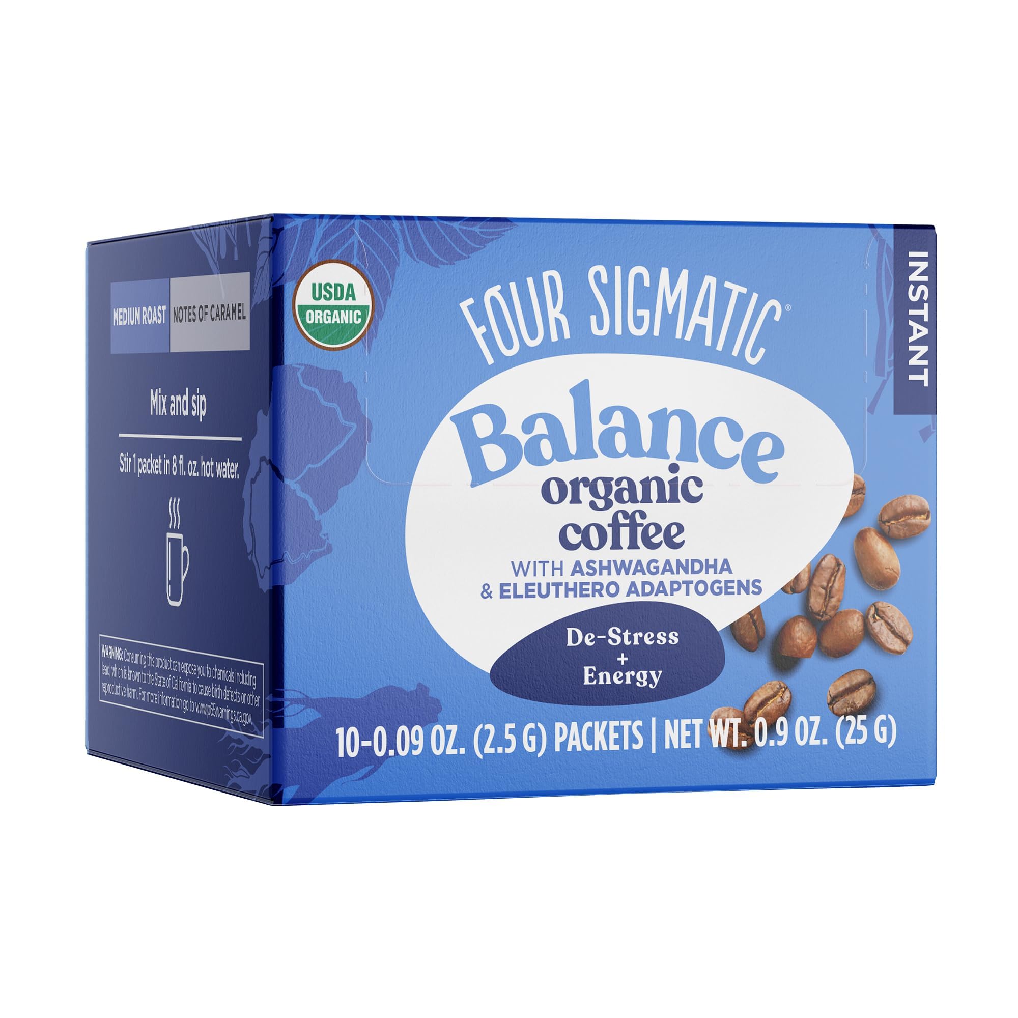 Foto 2 pulgar | Café Four Sigmatic, Adaptógeno Instantáneo Orgánico, Tostado Medio - Venta Internacional.