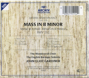 Foto 2 | Cd De Música: Misa De Bach En Si Menor De Gardiner/barroco Inglés - Venta Internacional.