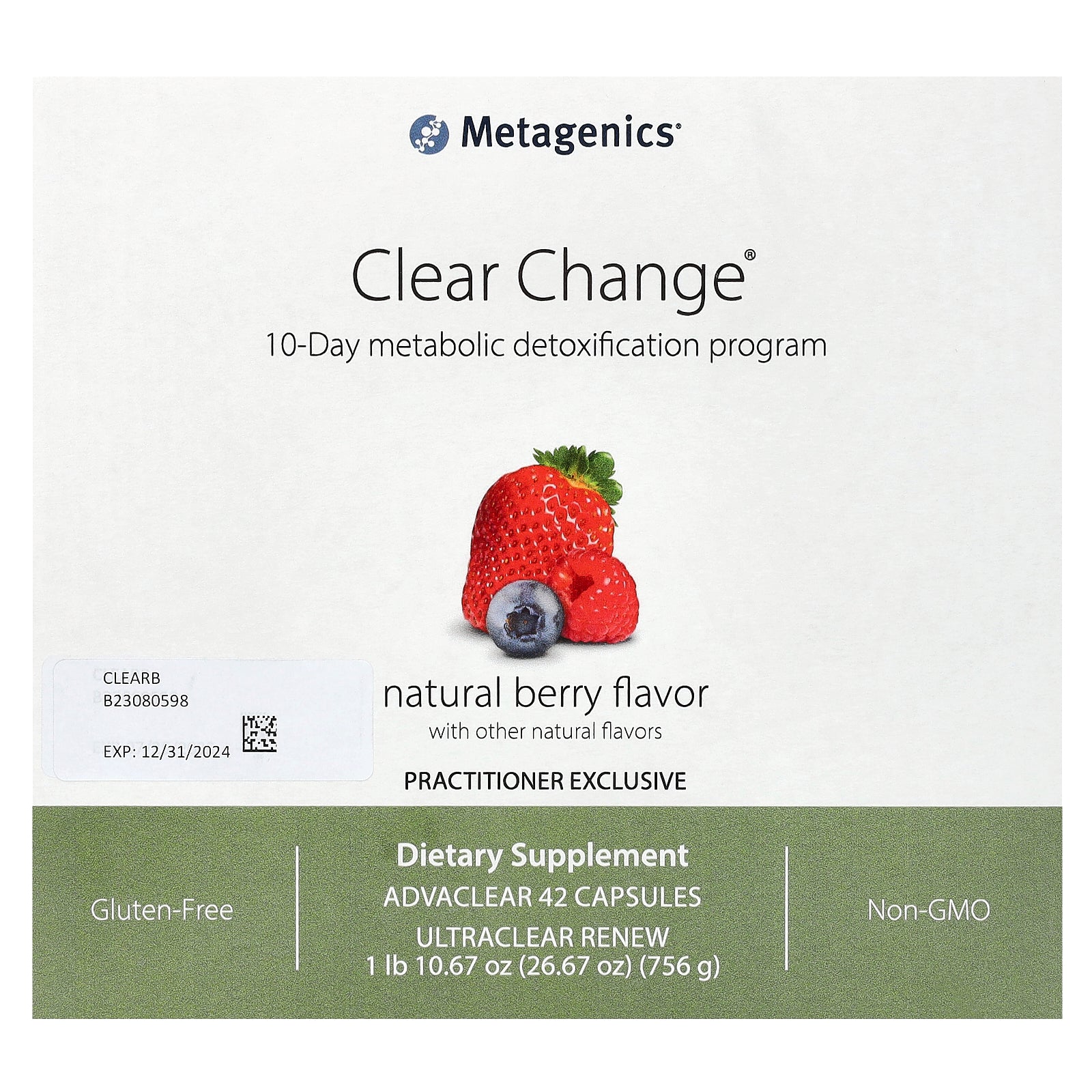Foto 2 pulgar | Programa De Desintoxicación Metabólica De 10 Días De Metagenics Clear Change - Venta Internacional.