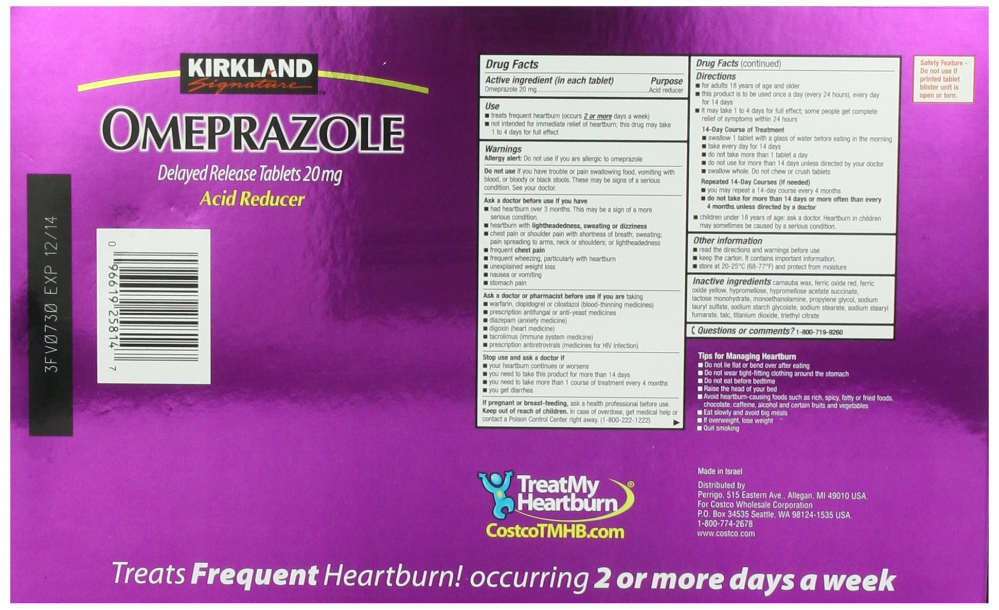 Foto 3 pulgar | Tabletas Kirkland Signature Omeprazol 20 Mg  42 Unidades - Venta Internacional.