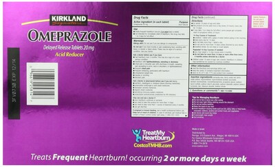 Foto 2 | Tabletas Kirkland Signature Omeprazol 20 Mg 42 Unidades - Venta Internacional.