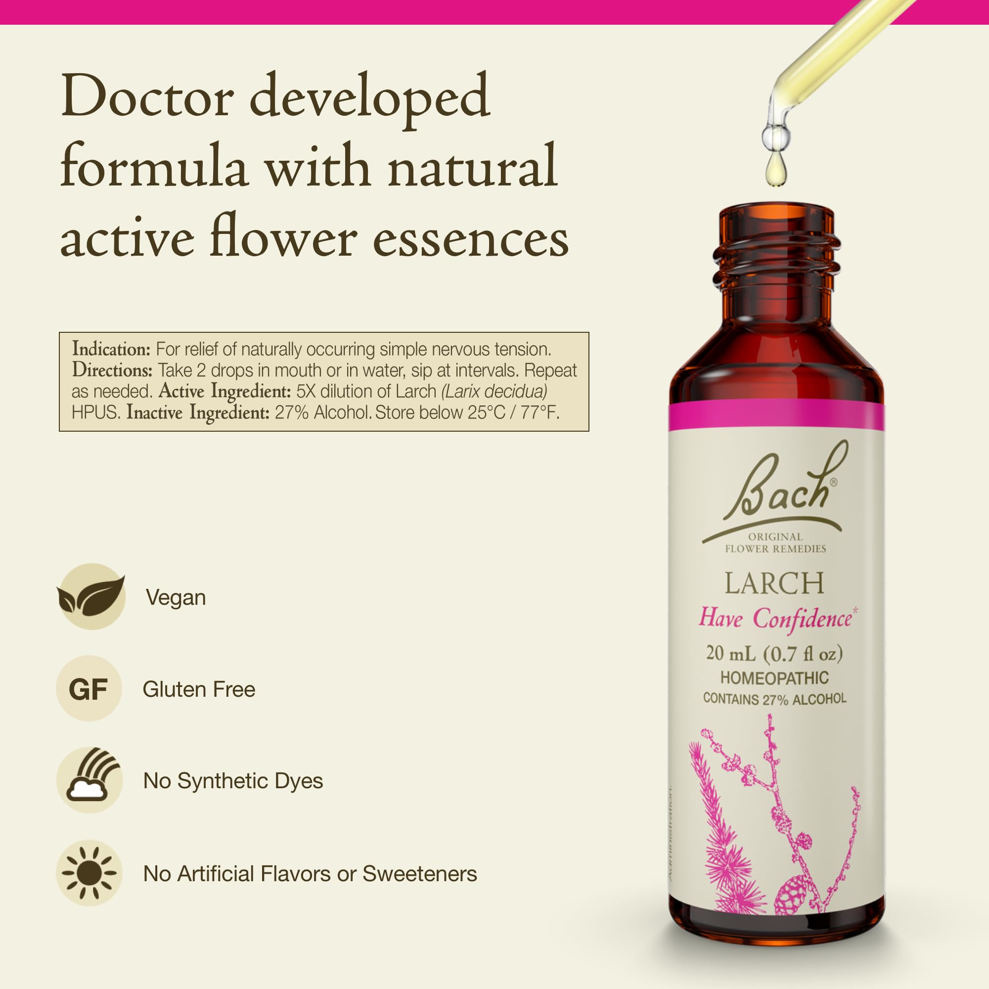 Foto 3 pulgar | Flower Essence Bach Original Larch  20 Ml  Vegano  Sin Gluten Y Sin Azúcar - Venta Internacional.