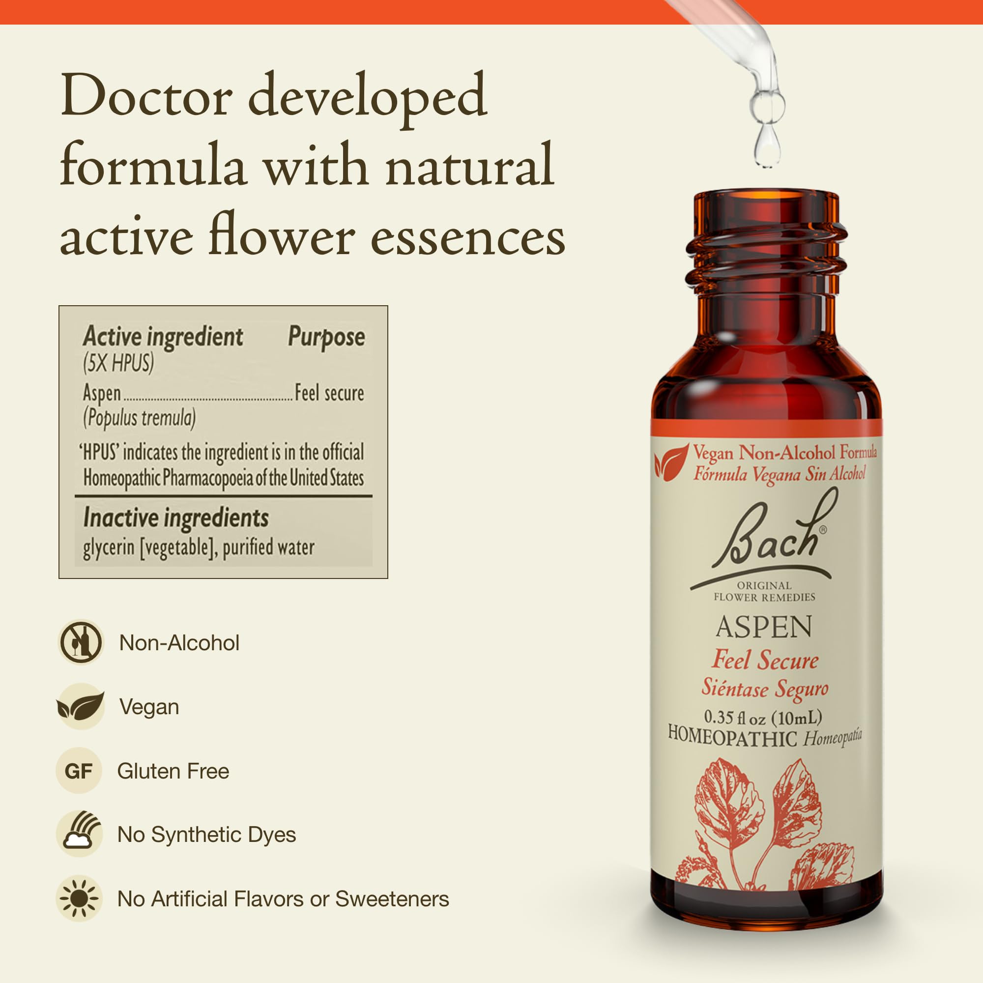 Foto 2 | Esencia Floral Bach Original Aspen  10 Ml  Sin Alcohol  Vegana - Venta Internacional.