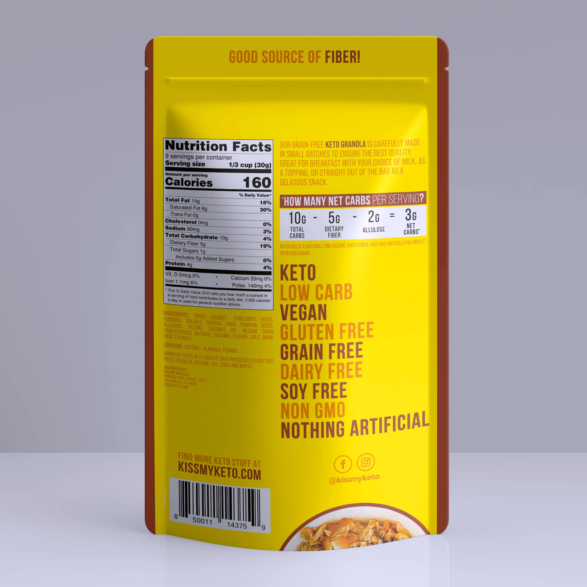 Foto 3 pulgar | Cereal De Granola Kiss My Keto  Caramelo Salado  266 Ml  Bajo En Carbohidratos - Venta Internacional.