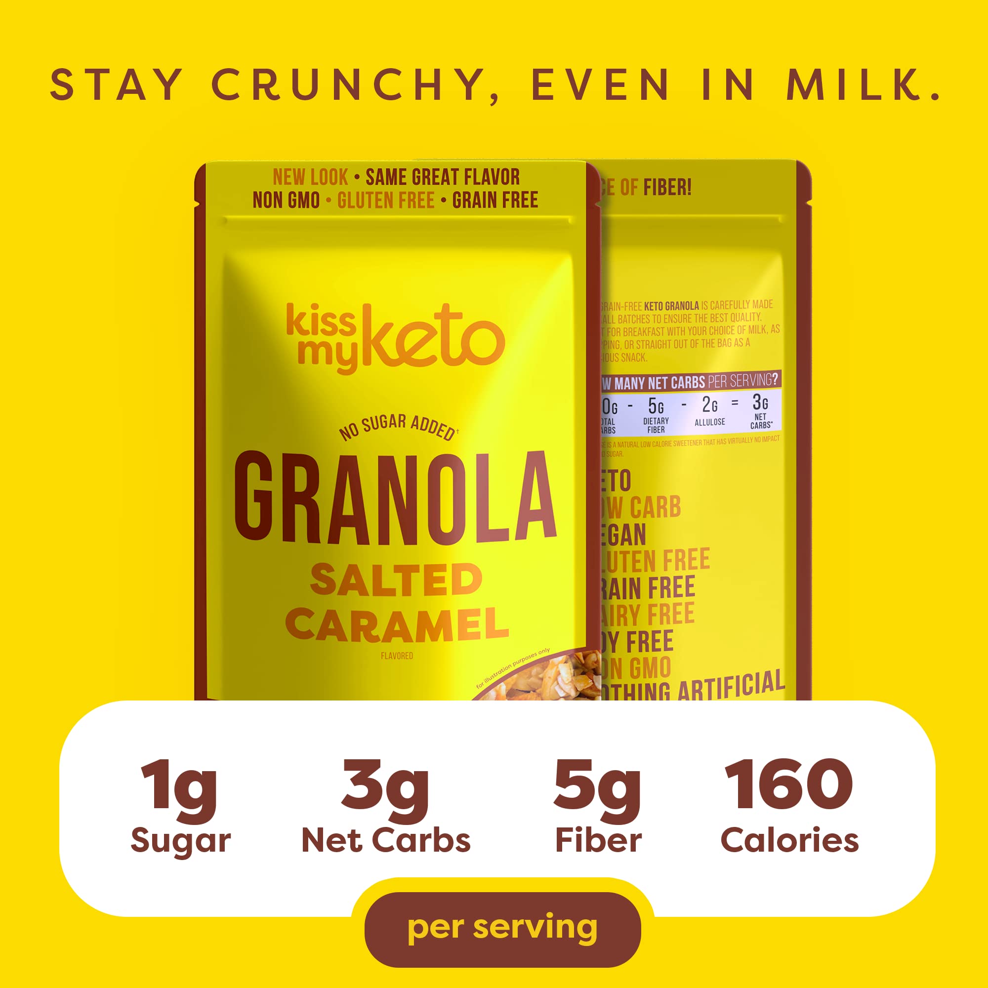 Foto 4 pulgar | Cereal De Granola Kiss My Keto  Caramelo Salado  266 Ml  Bajo En Carbohidratos - Venta Internacional.