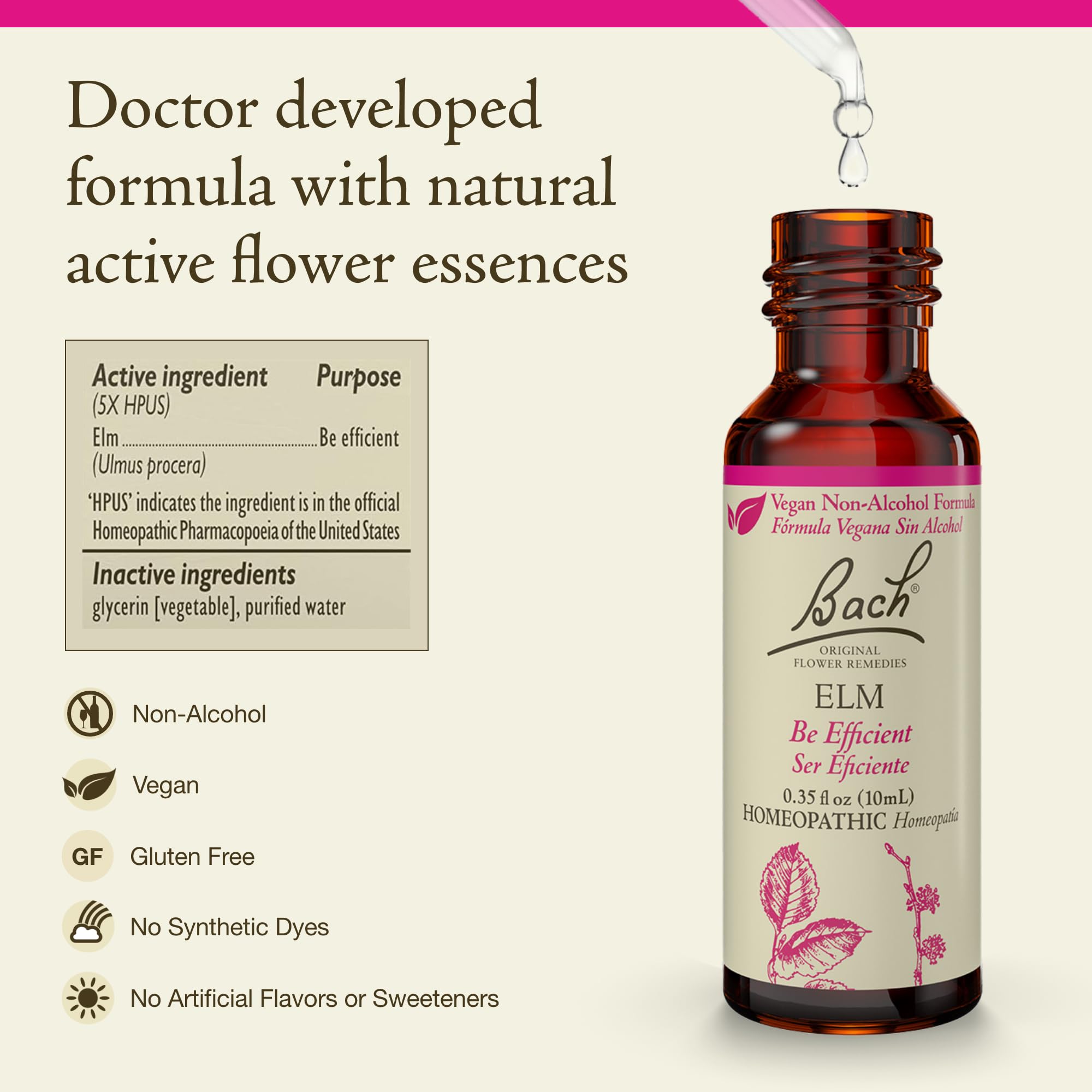 Foto 3 pulgar | Fórmula Sin Alcohol Flower Essence Bach Original Elm De 10 Ml - Venta Internacional.