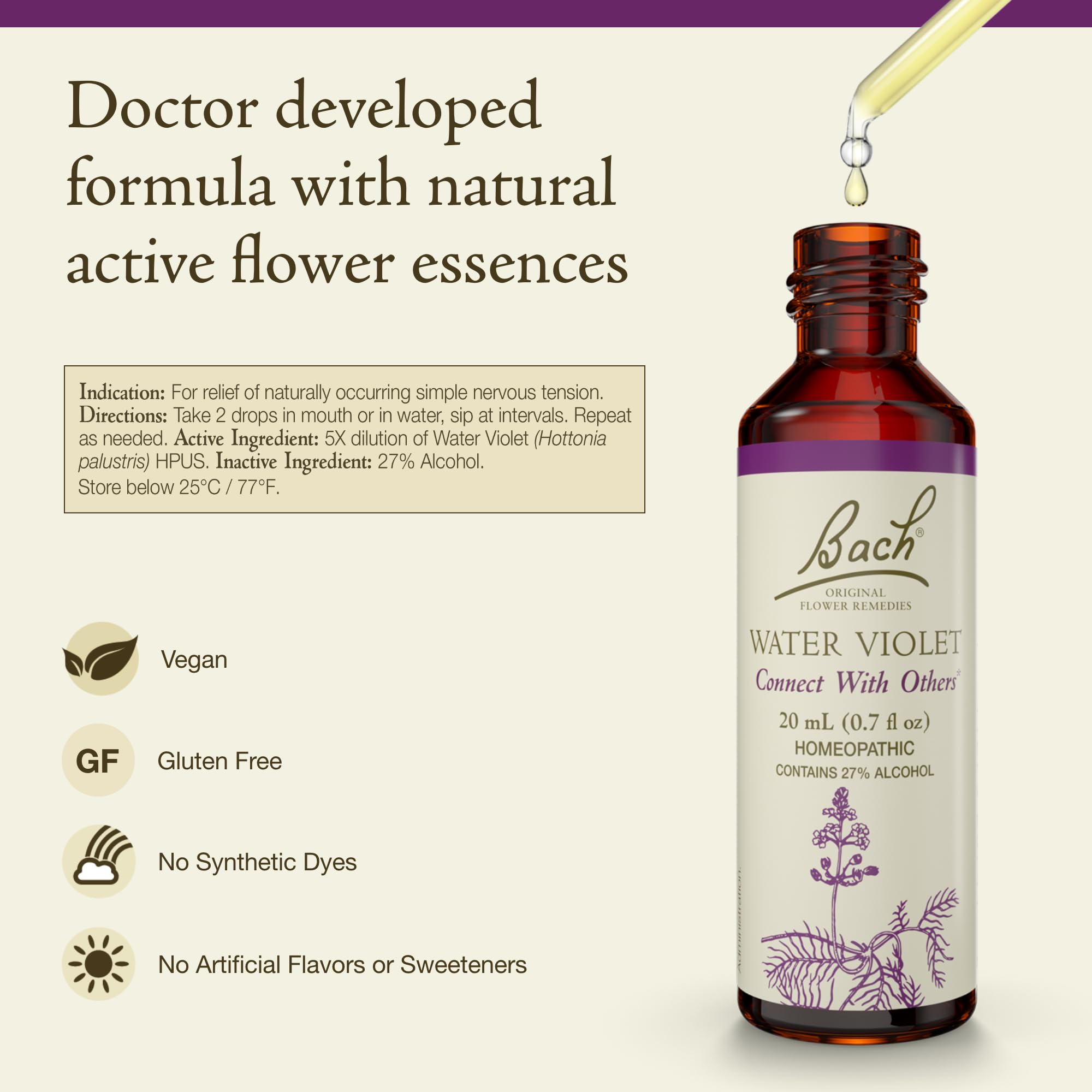 Foto 3 pulgar | Esencia Floral Bach Original  Agua Violeta  20 Ml  Vegana - Venta Internacional.