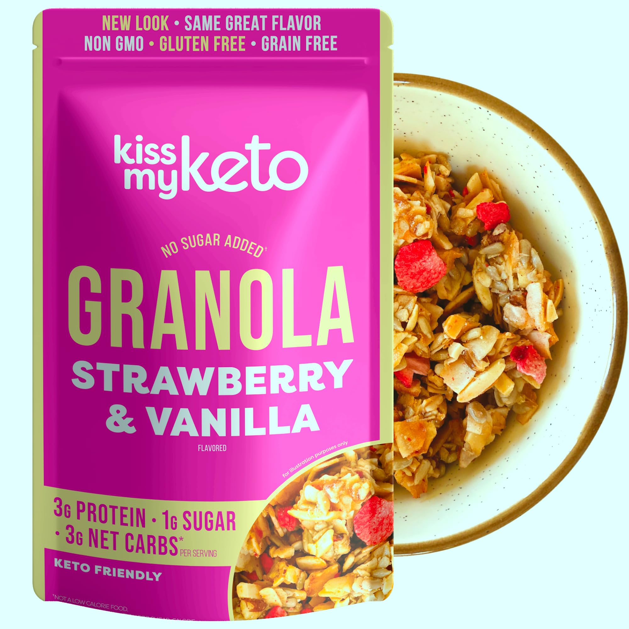 Foto 2 pulgar | Cereal De Granola Kiss My Keto  Fresa Y Vainilla  Bajo En Carbohidratos - Venta Internacional.