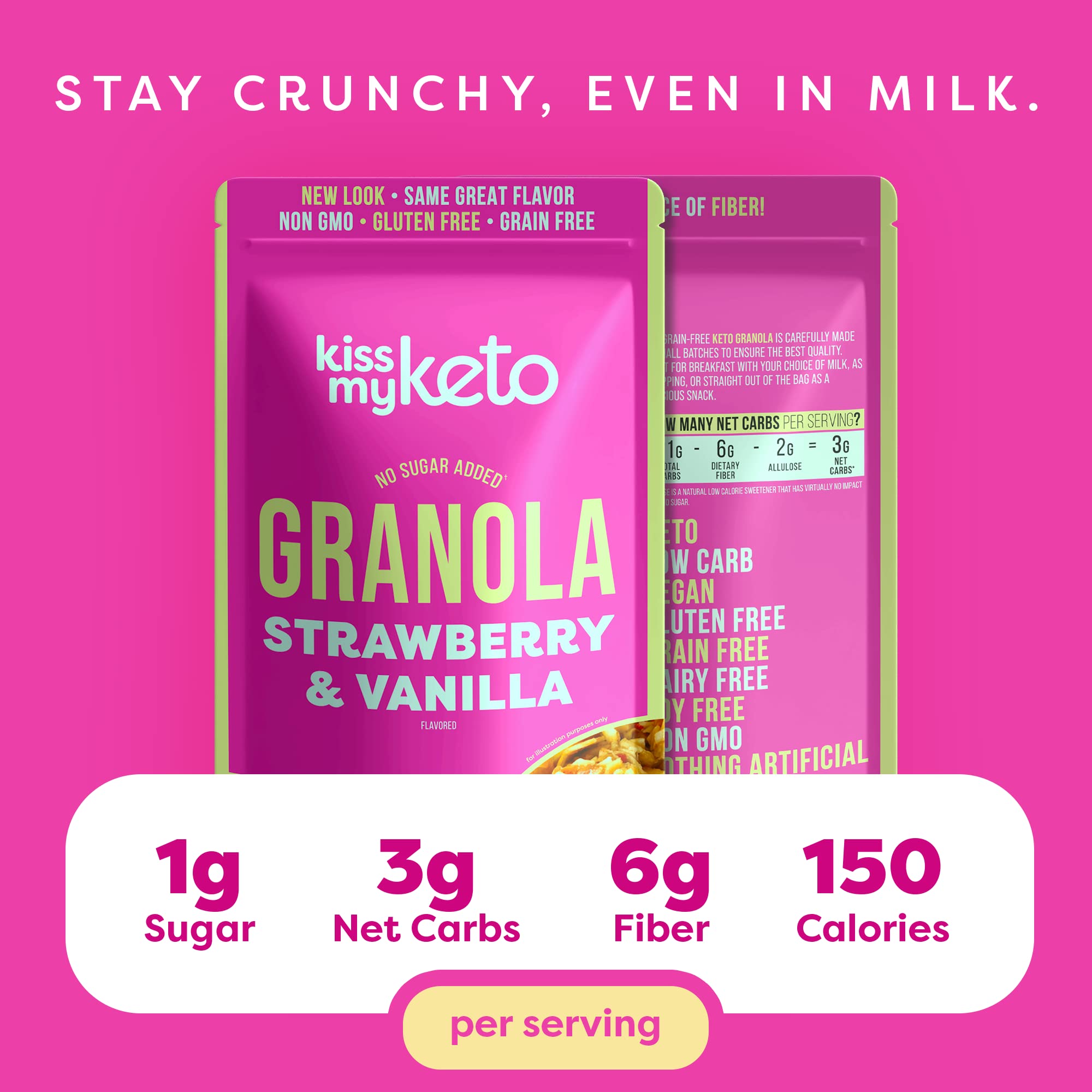 Foto 4 pulgar | Cereal De Granola Kiss My Keto  Fresa Y Vainilla  Bajo En Carbohidratos - Venta Internacional.