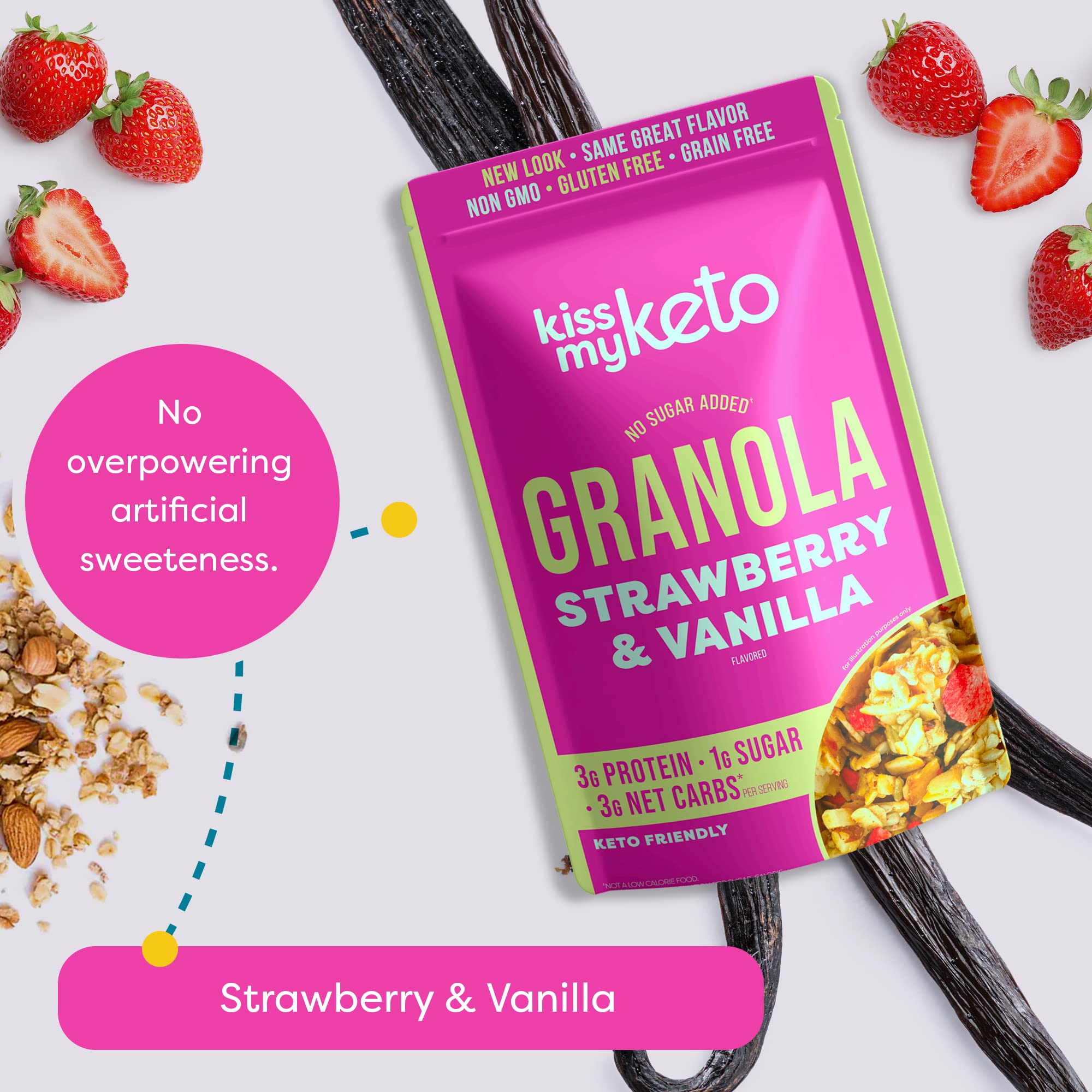 Foto 5 pulgar | Cereal De Granola Kiss My Keto  Fresa Y Vainilla  Bajo En Carbohidratos - Venta Internacional.